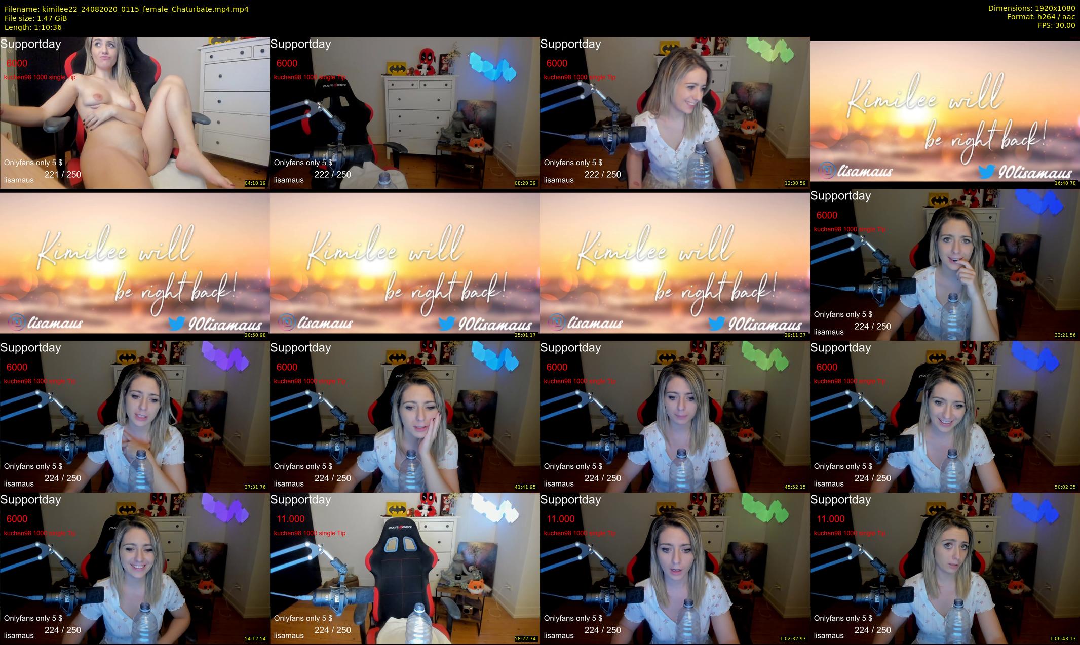 kimilee22 — 71 minute Chaturbate female cam show recording, 1080p, Aug 24, 2020