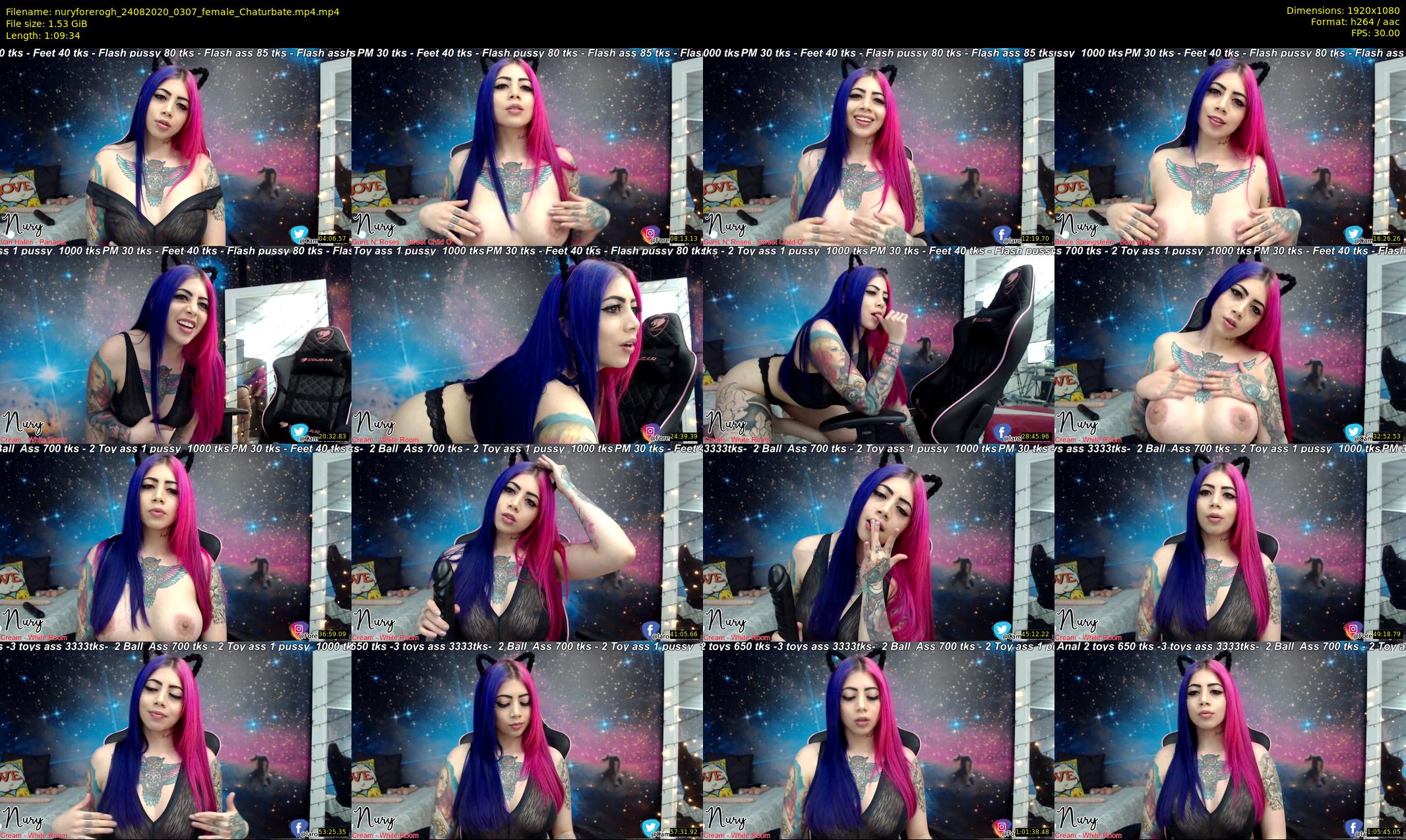 nuryforerogh — 70 minute Chaturbate female cam show recording, 1080p, Aug 24, 2020
