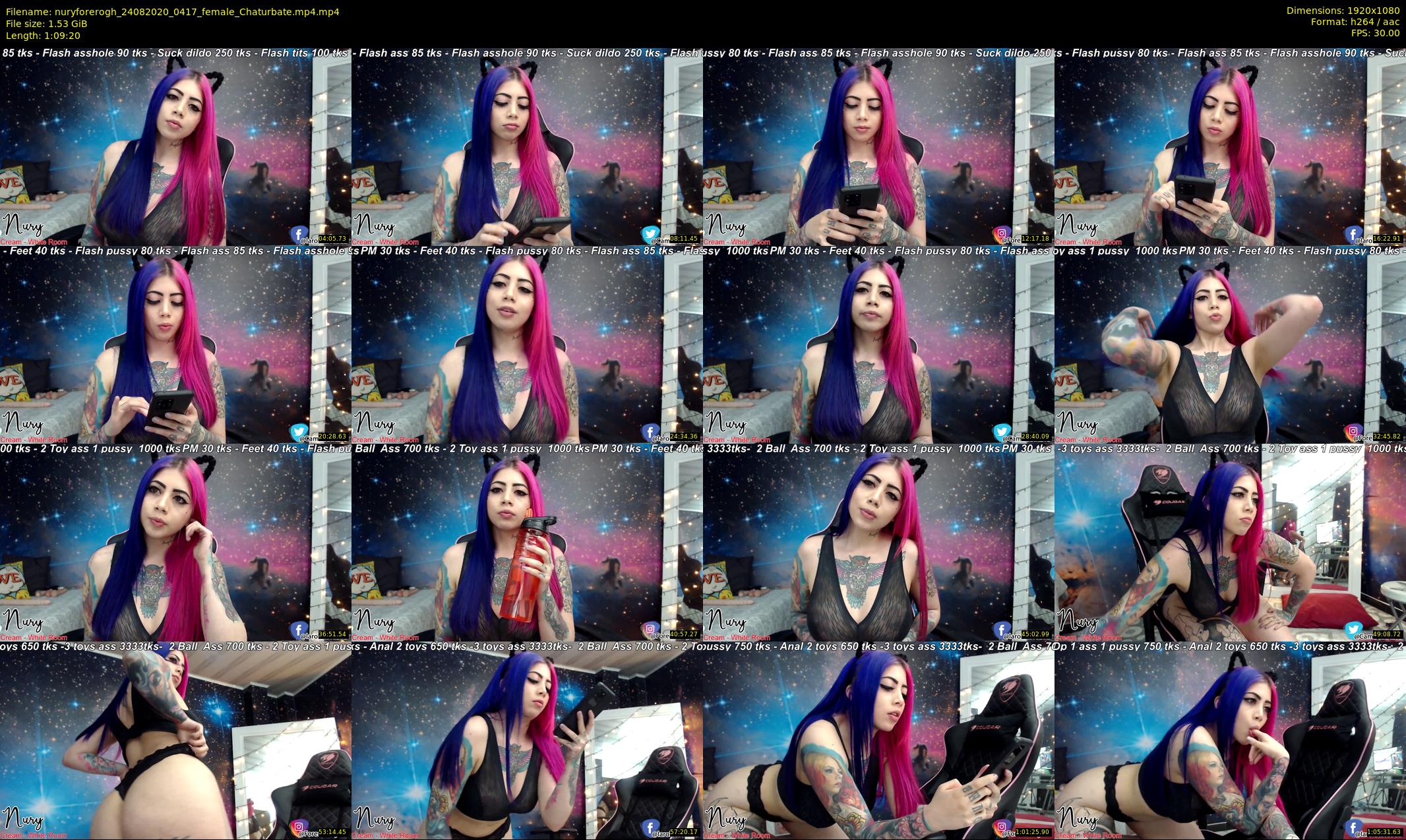 nuryforerogh — 70 minute Chaturbate female cam show recording, 1080p, Aug 24, 2020
