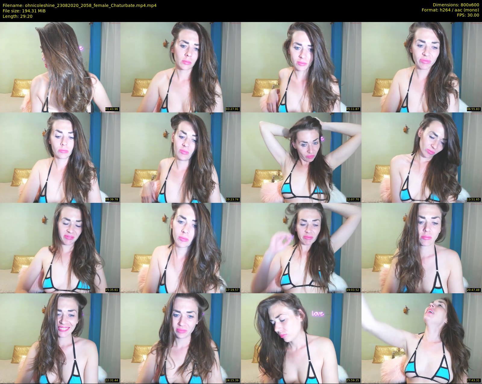 ohnicoleshine — 30 minute Chaturbate female cam show recording, 480p, Aug 23, 2020