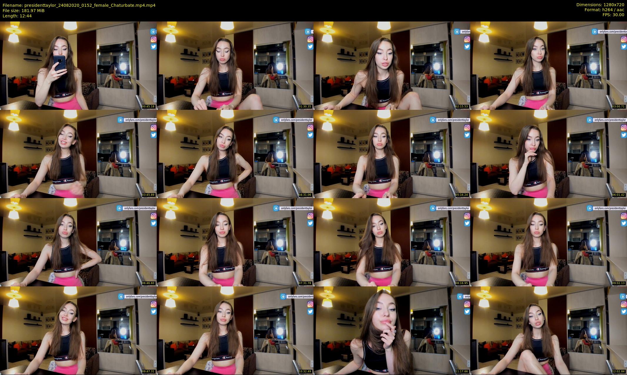 presidenttaylor — 13 minute Chaturbate female cam show recording, 720p, Aug 24, 2020