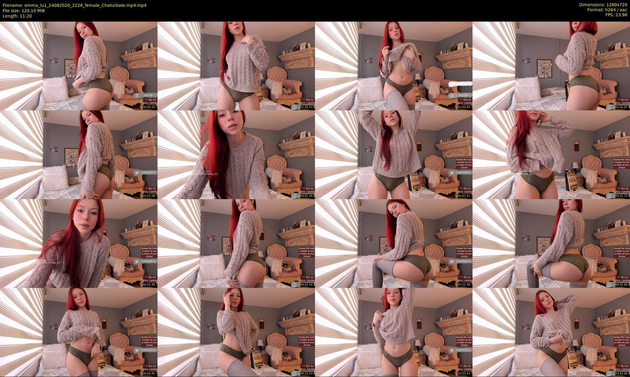 emma_lu1 — 12 minute Chaturbate female cam show recording, 720p, Aug 24, 2020