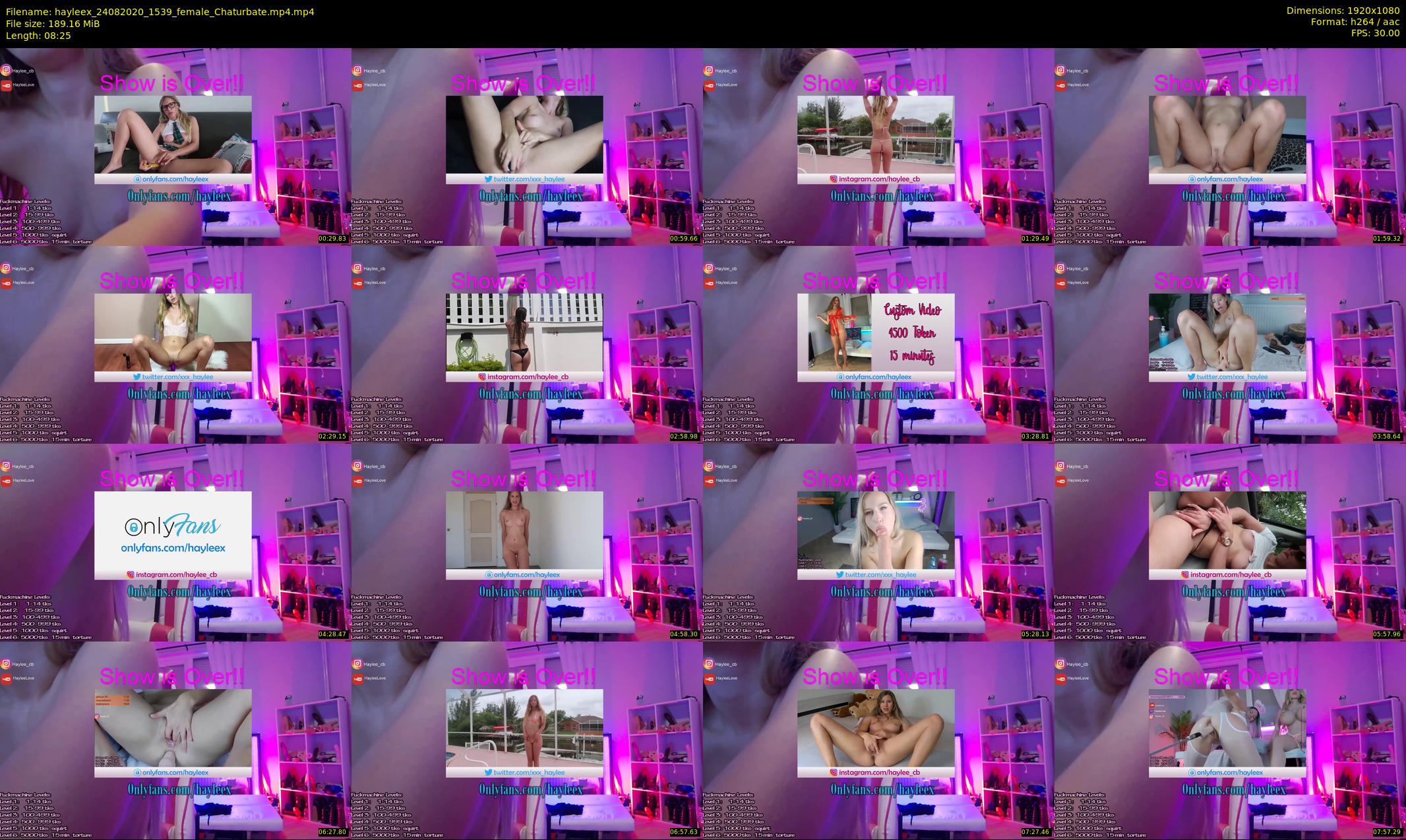 hayleex — 9 minute Chaturbate female cam show recording, 1080p, Aug 24, 2020