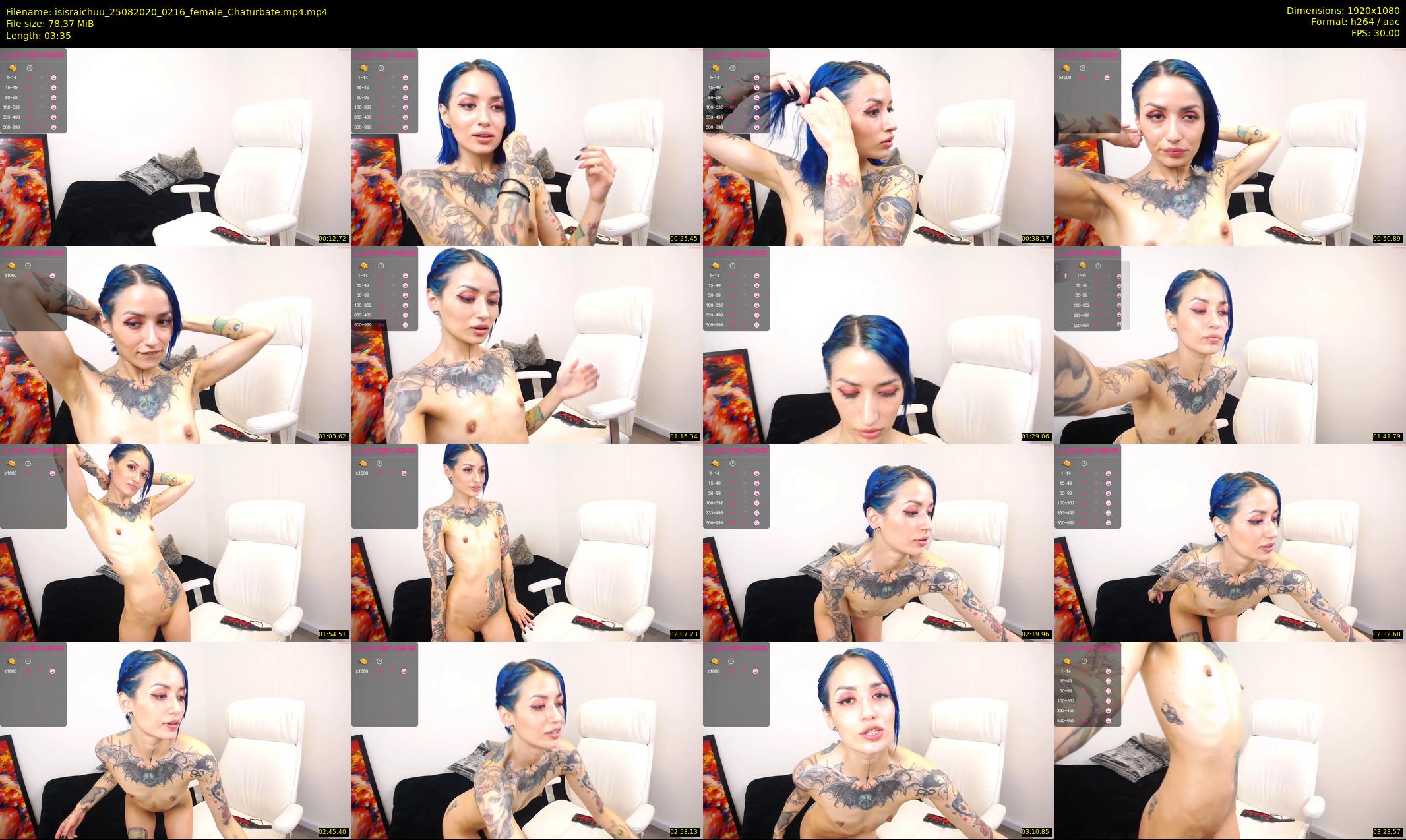 isisraichuu — 4 minute Chaturbate female cam show recording, 1080p, Aug 25, 2020