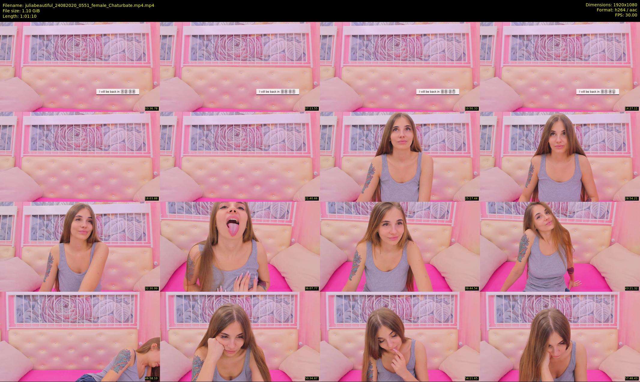 juliabeautiful — 62 minute Chaturbate female cam show recording, 1080p, Aug 24, 2020