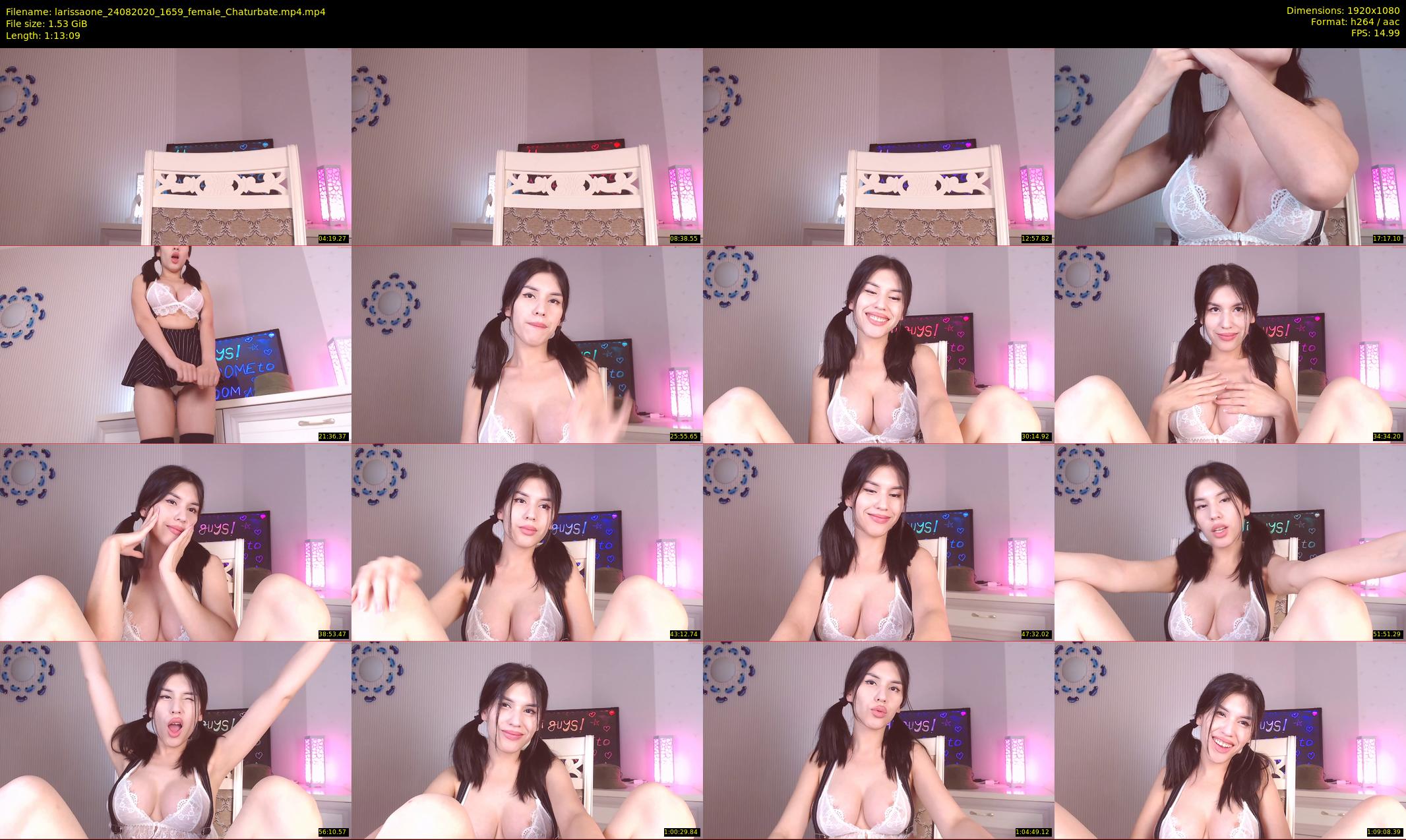 larissaone — 74 minute Chaturbate female cam show recording, 1080p, Aug 24, 2020