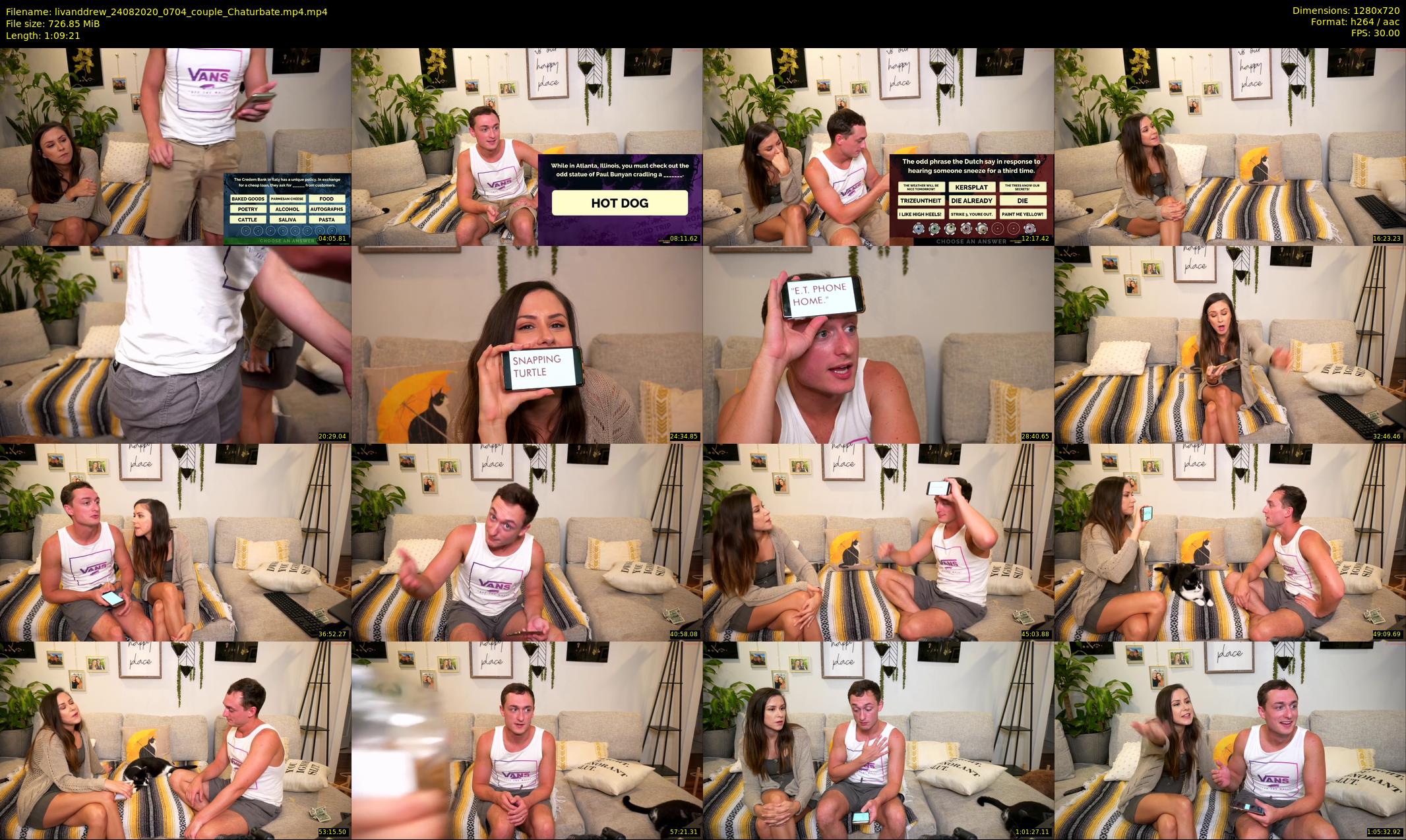 livanddrew — 70 minute Chaturbate couple cam show recording, 720p, Aug 24, 2020