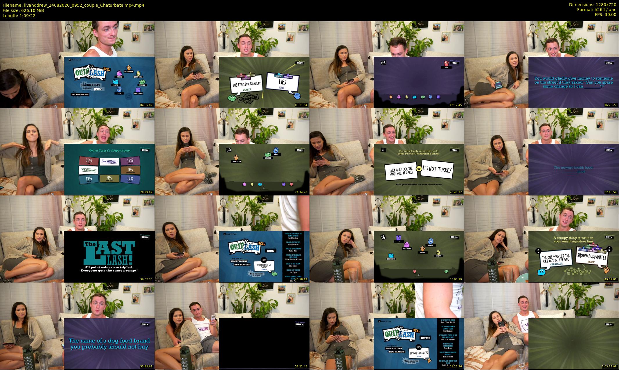 livanddrew — 70 minute Chaturbate couple cam show recording, 720p, Aug 24, 2020