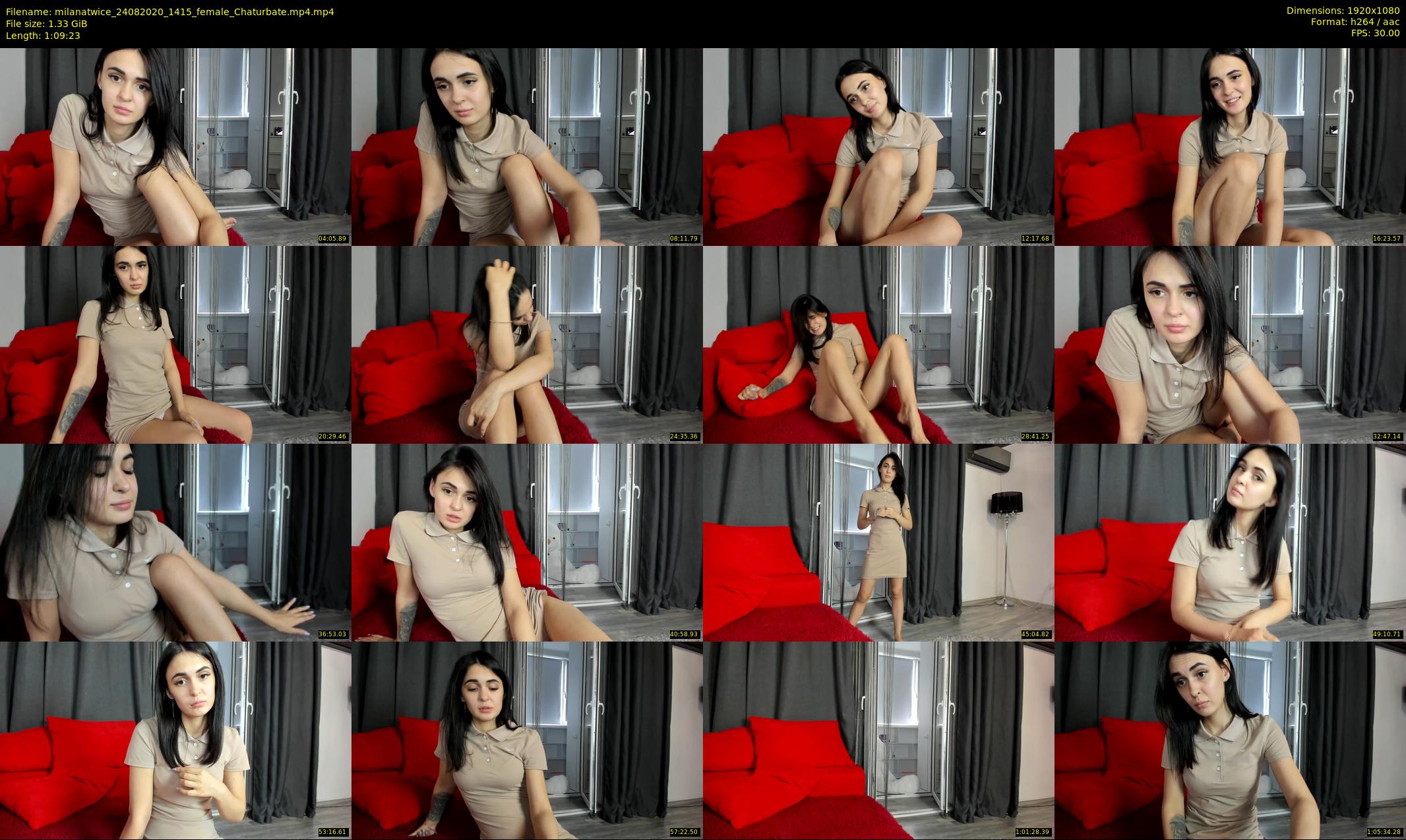 milanatwice — 70 minute Chaturbate female cam show recording, 1080p, Aug 24, 2020