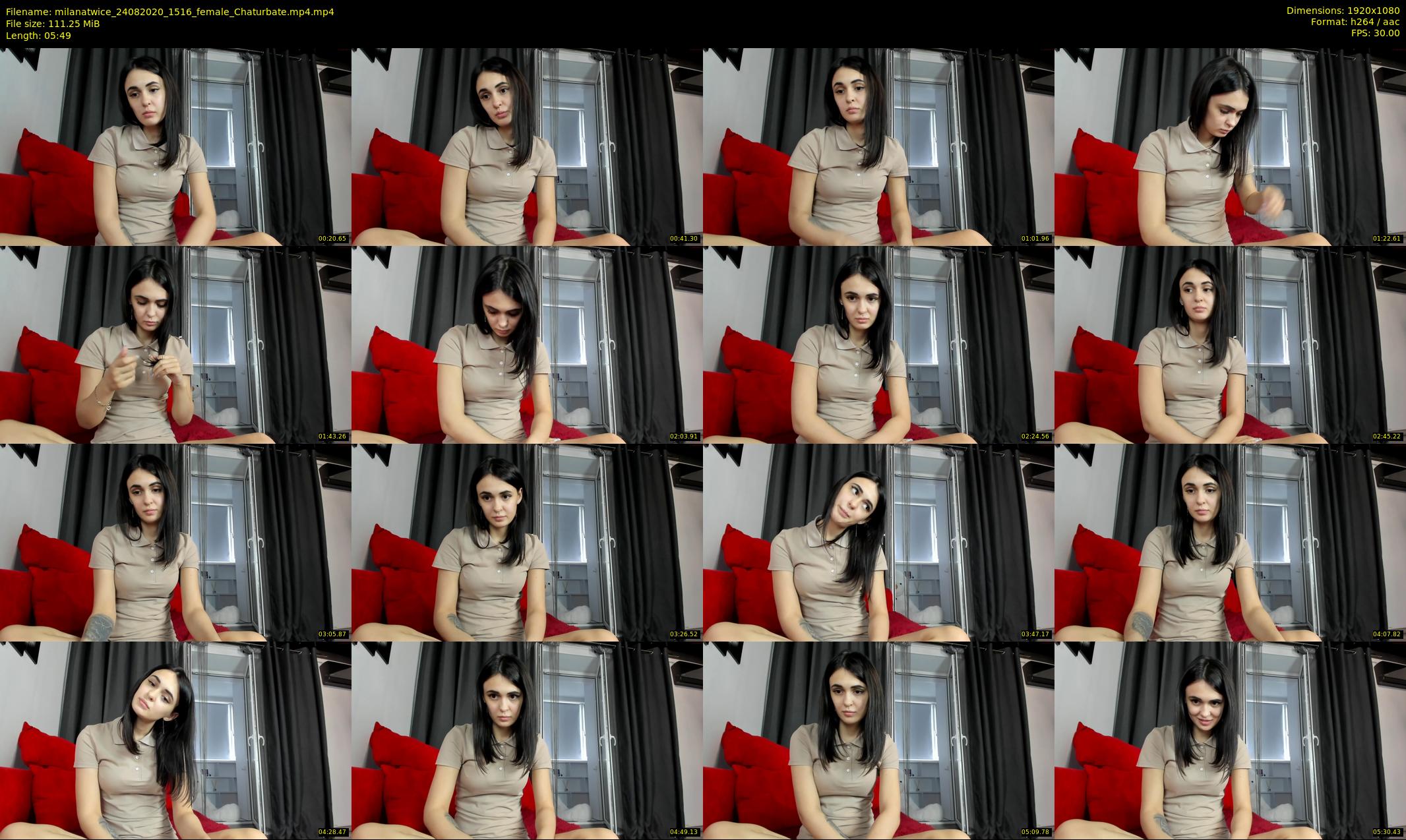 milanatwice — 6 minute Chaturbate female cam show recording, 1080p, Aug 24, 2020