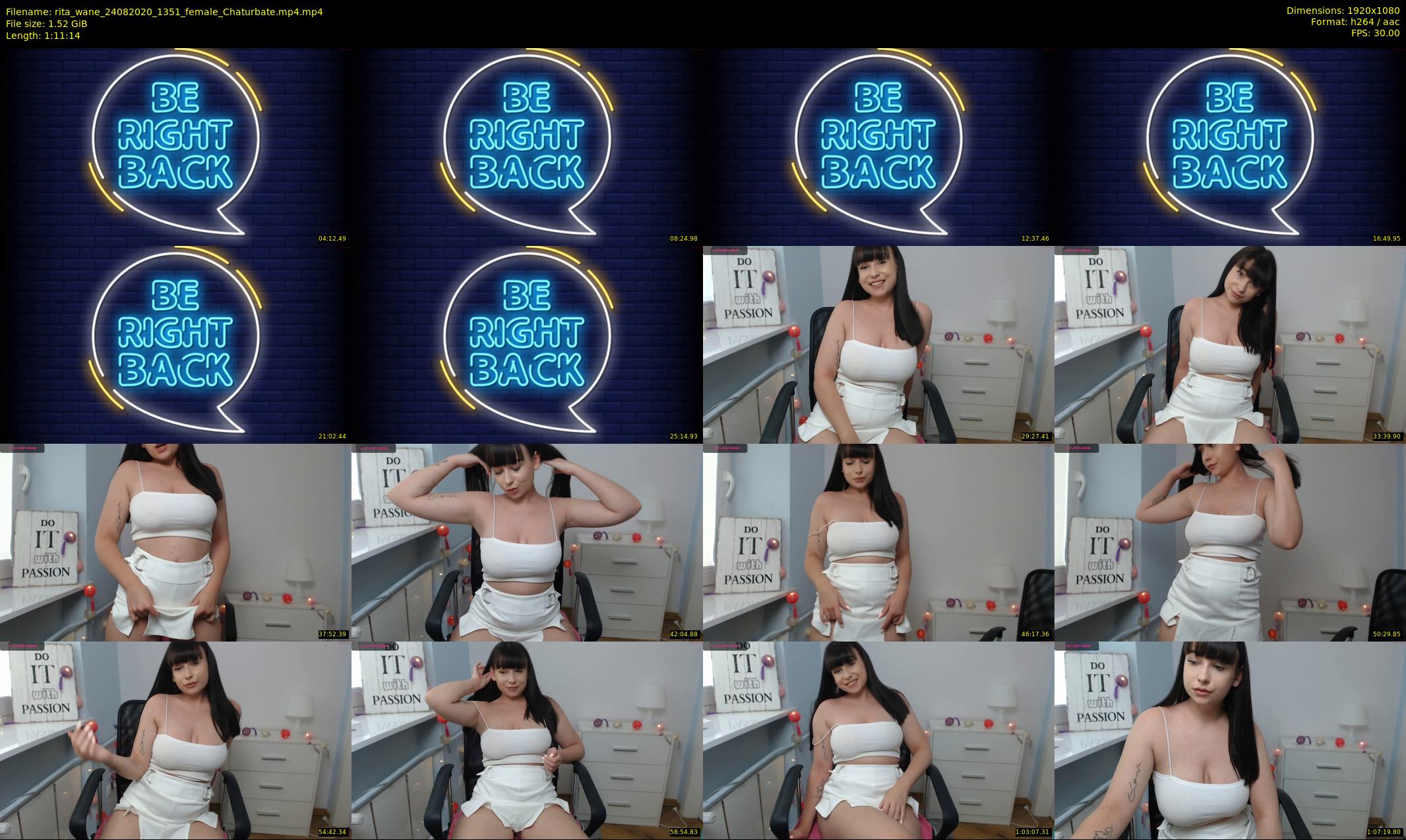 rita_wane — 72 minute Chaturbate female cam show recording, 1080p, Aug 24, 2020