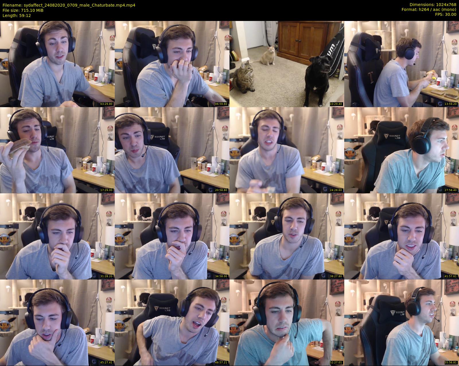 sydaffect — 60 minute Chaturbate male cam show recording, 720p, Aug 24, 2020
