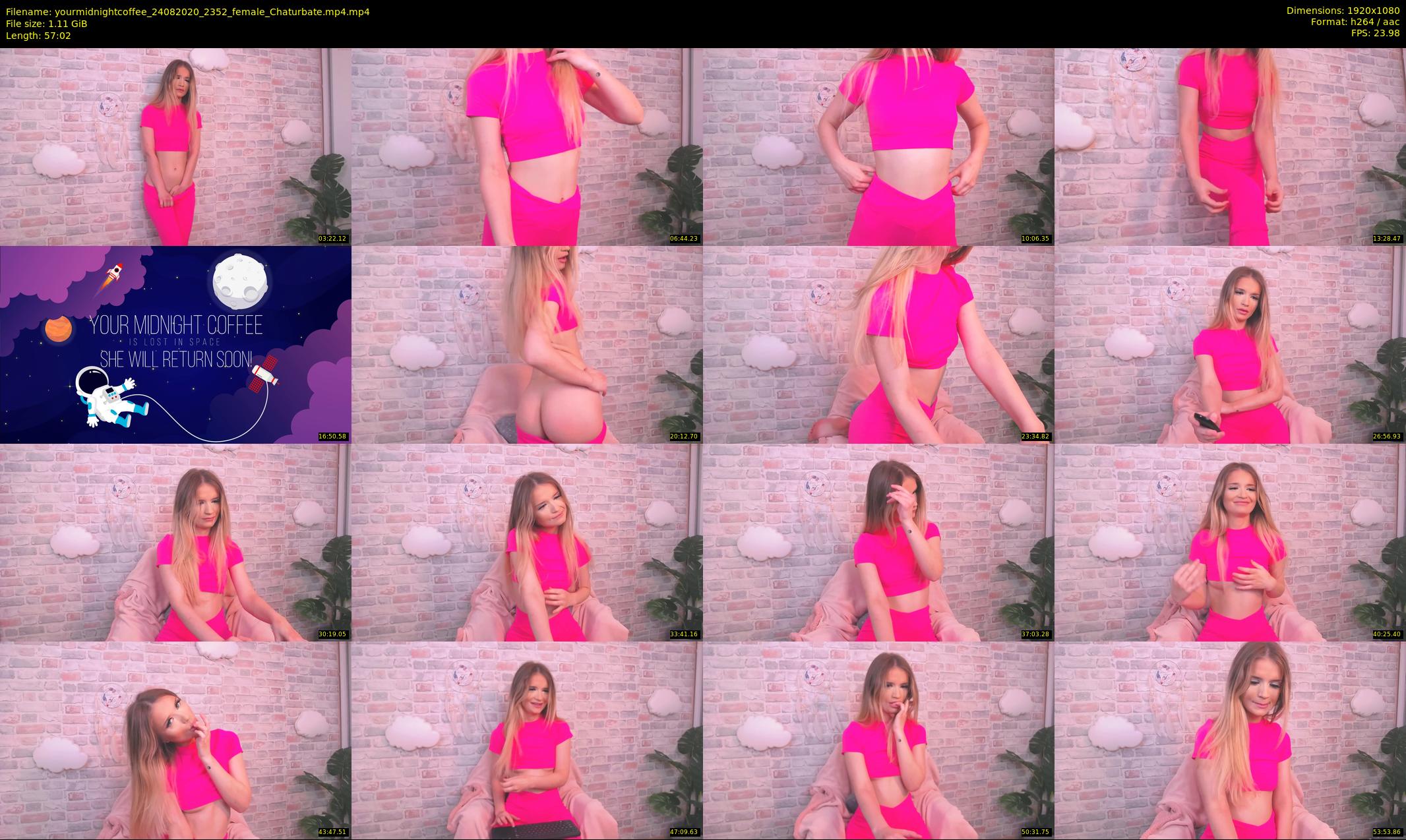 yourmidnightcoffee — 58 minute Chaturbate female cam show recording, 1080p, Aug 24, 2020