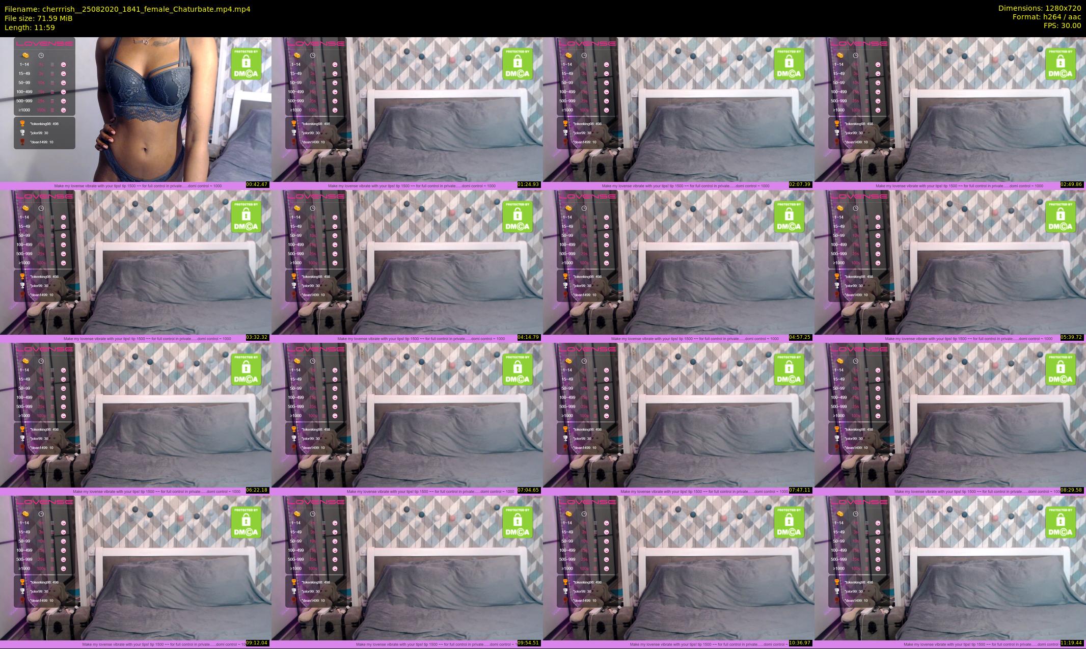 cherrrish_ — 12 minute Chaturbate female cam show recording, 720p, Aug 25, 2020