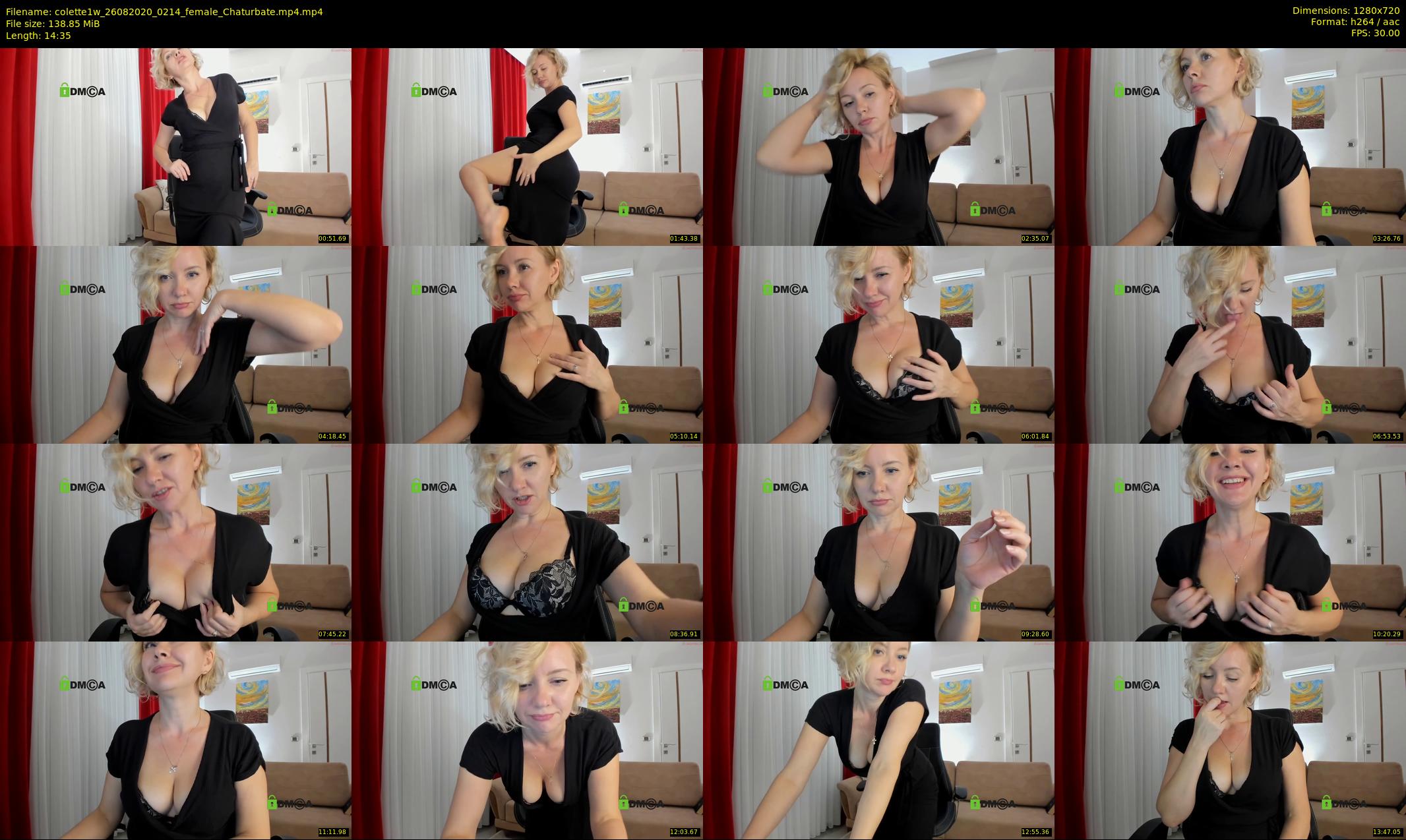 colette1w — 15 minute Chaturbate female cam show recording, 720p, Aug 26, 2020
