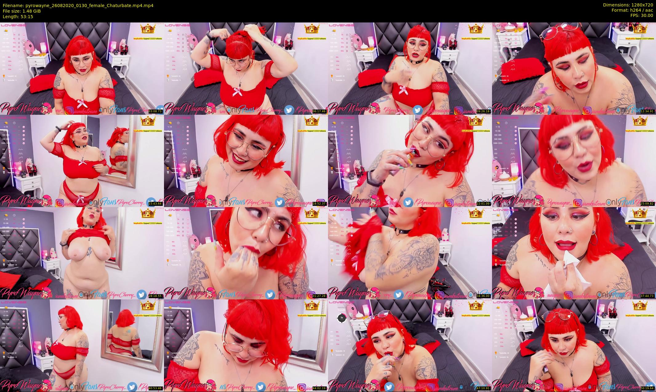 pyrowayne — 54 minute Chaturbate female cam show recording, 720p, Aug 26, 2020