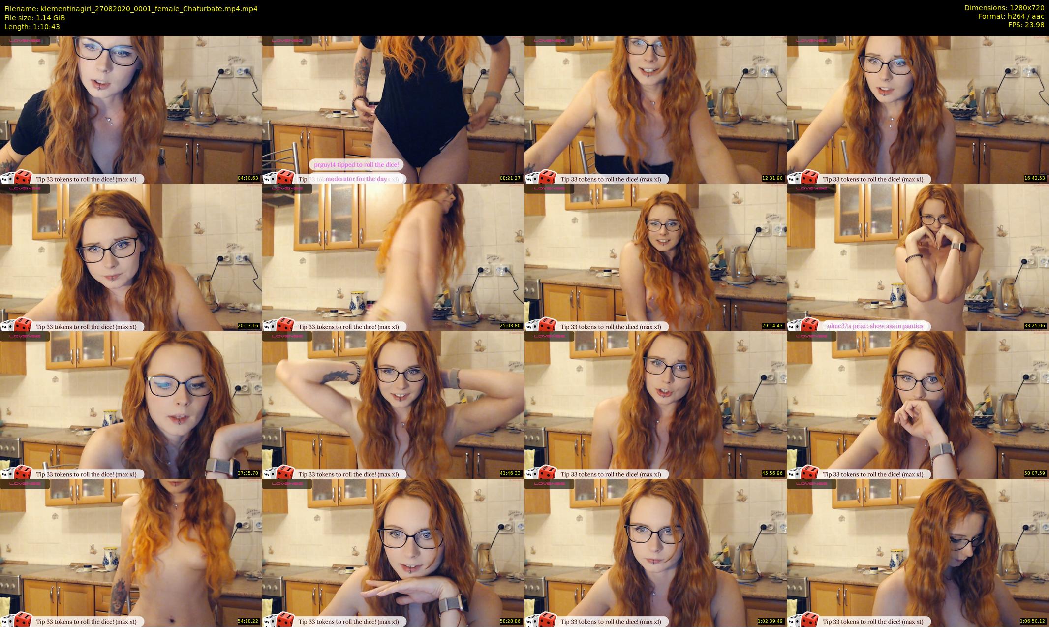 klementinagirl — 71 minute Chaturbate female cam show recording, 720p, Aug 27, 2020
