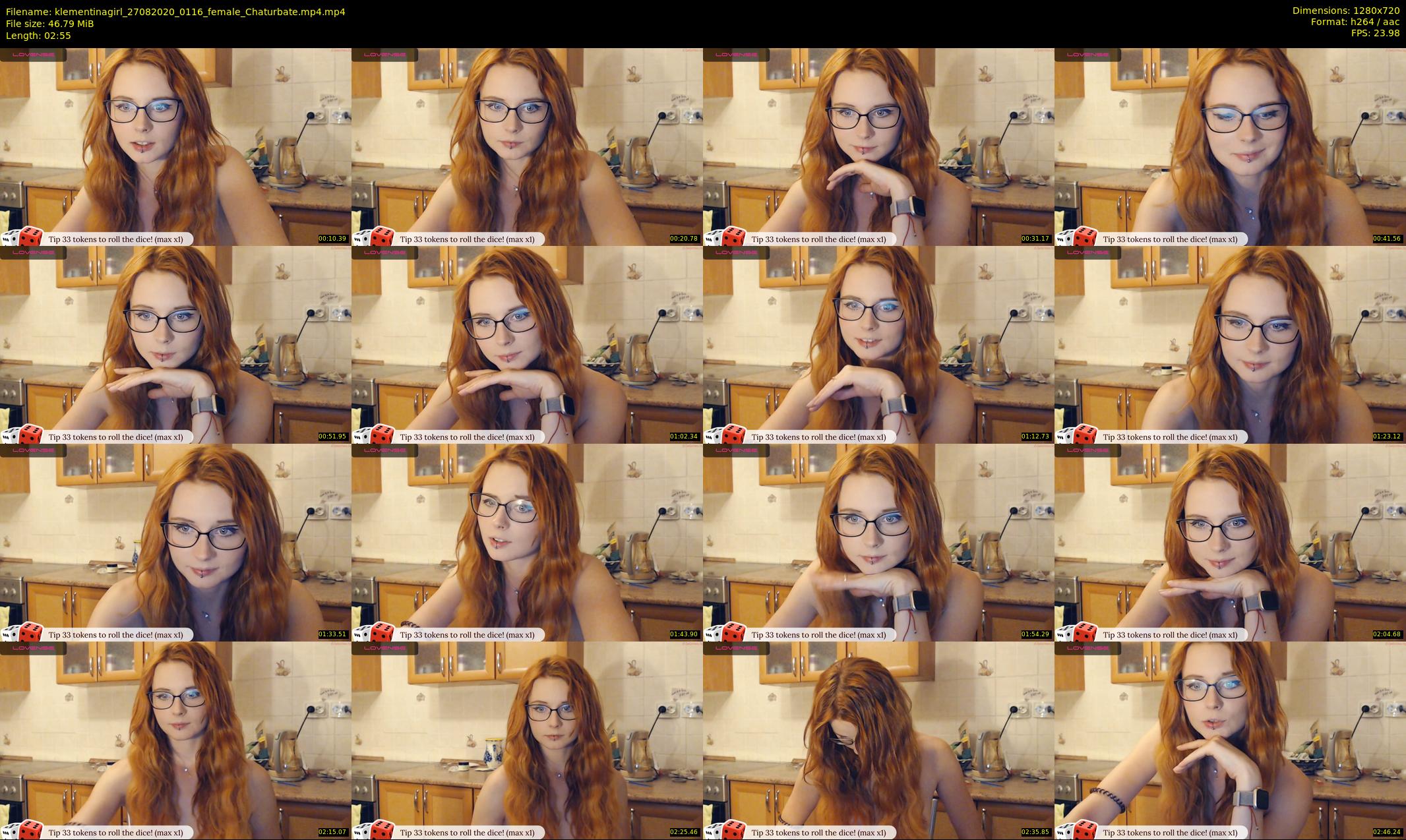 klementinagirl — 3 minute Chaturbate female cam show recording, 720p, Aug 27, 2020