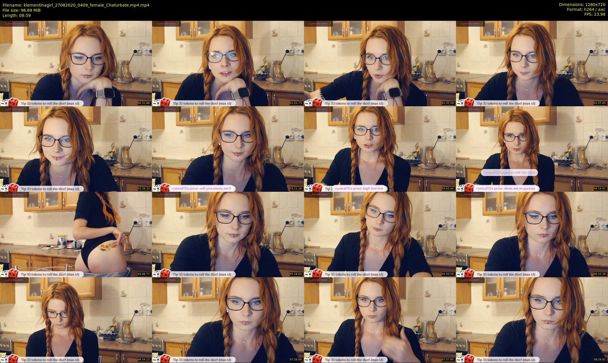 klementinagirl — 9 minute Chaturbate female cam show recording, 720p, Aug 27, 2020