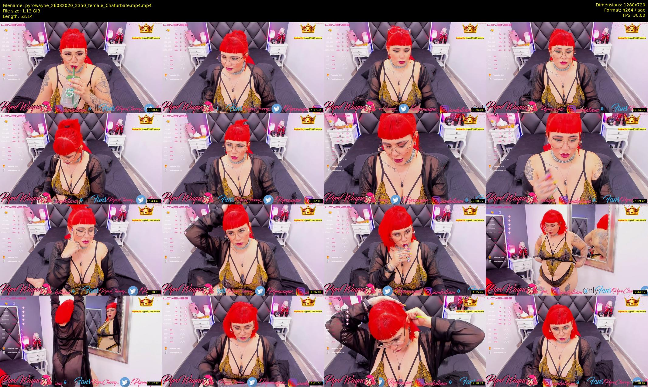 pyrowayne — 54 minute Chaturbate female cam show recording, 720p, Aug 26, 2020