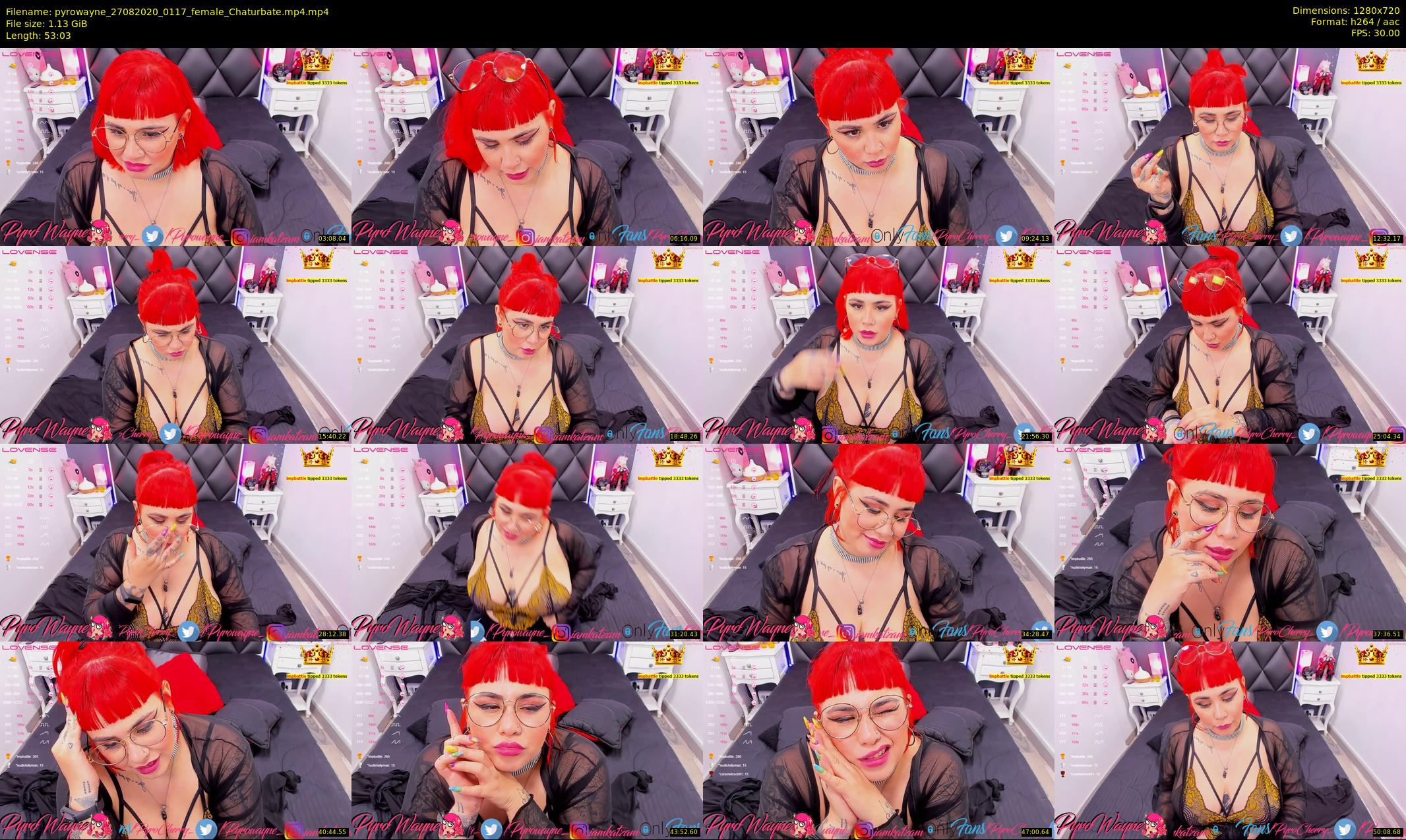 pyrowayne — 54 minute Chaturbate female cam show recording, 720p, Aug 27, 2020