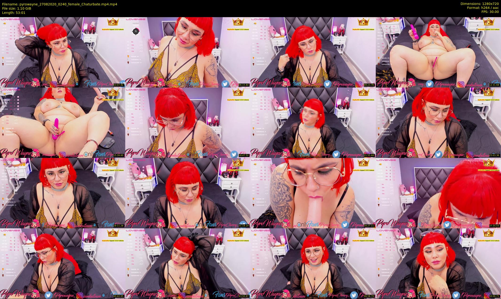 pyrowayne — 54 minute Chaturbate female cam show recording, 720p, Aug 27, 2020