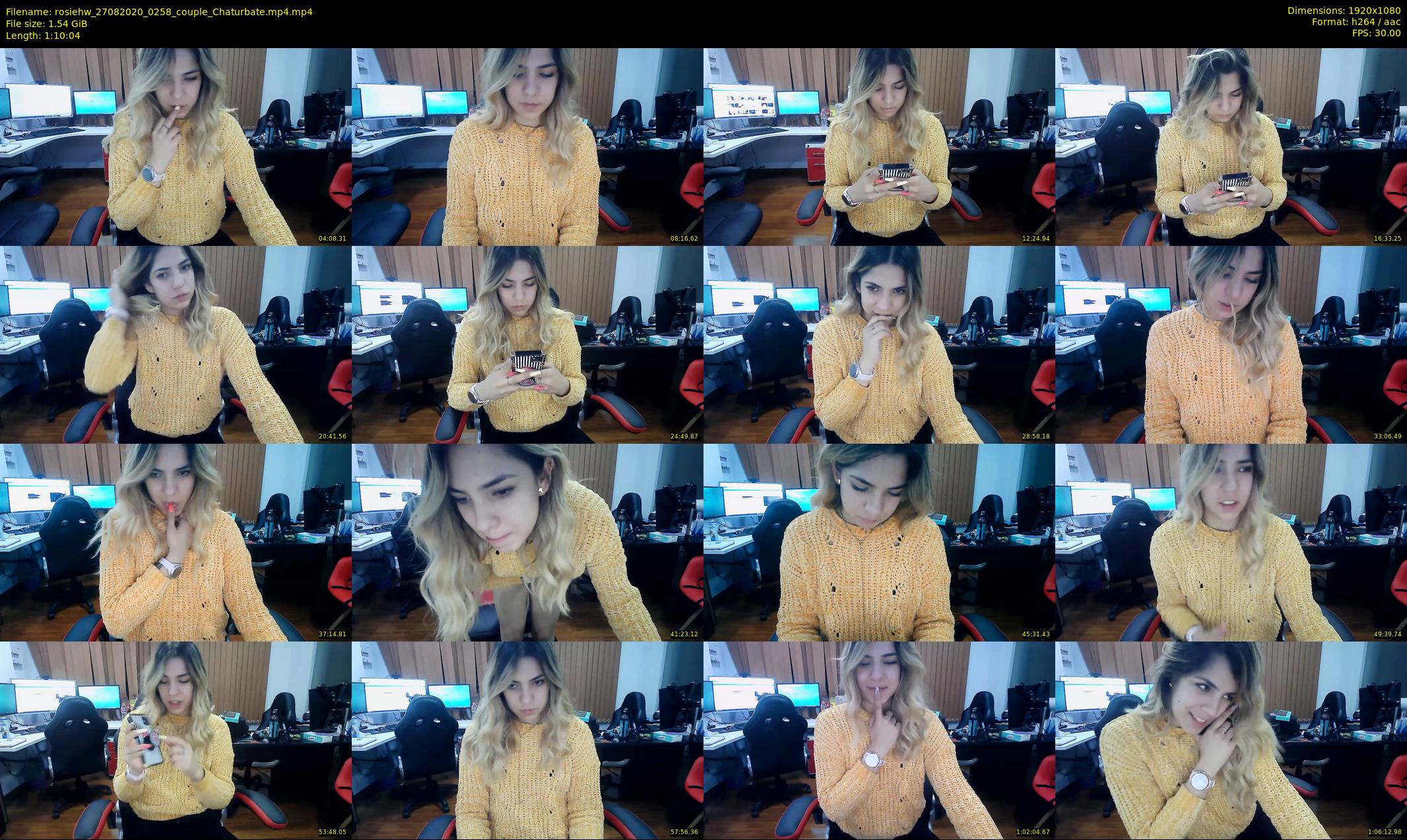 rosiehw — 71 minute Chaturbate couple cam show recording, 1080p, Aug 27, 2020