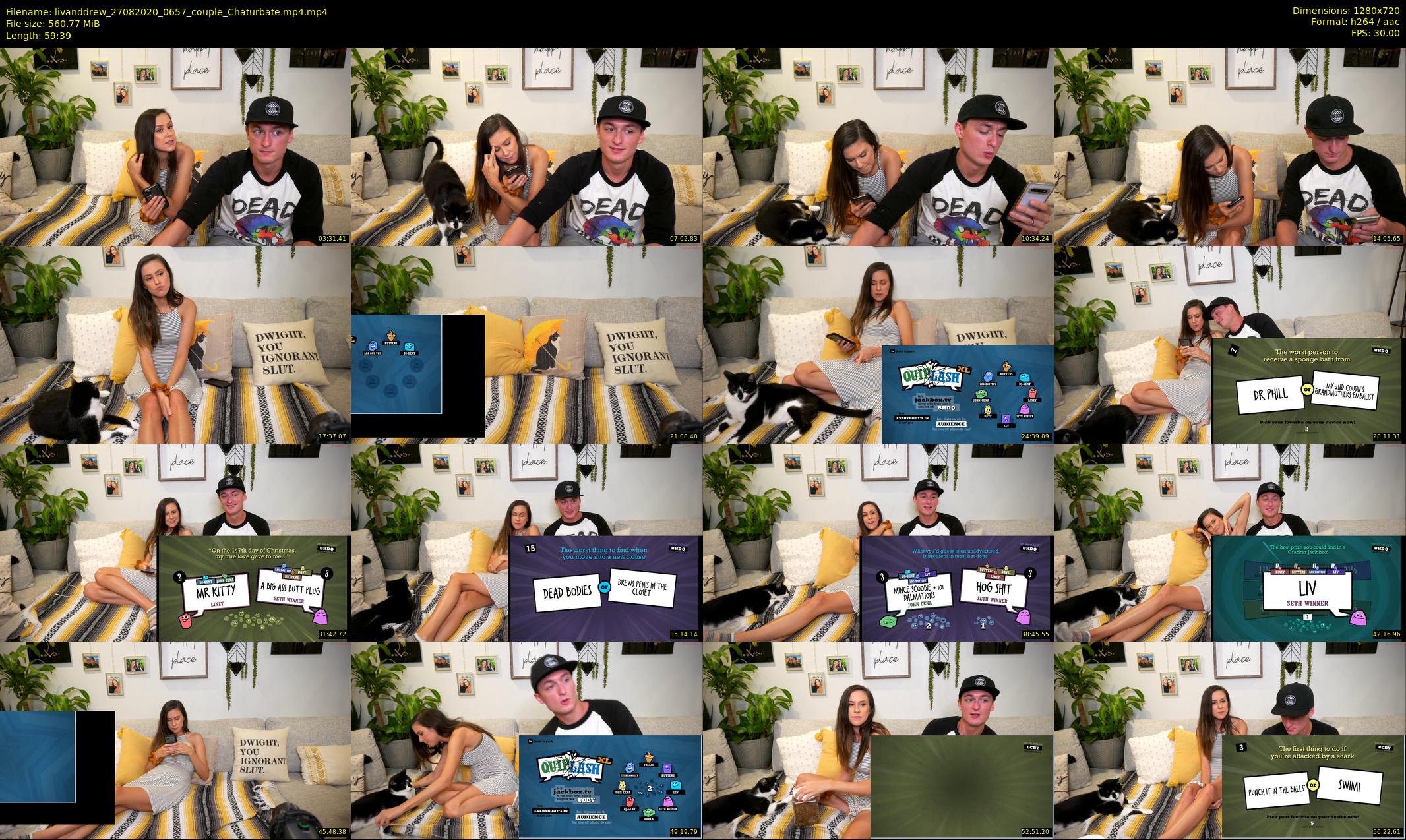 livanddrew — 60 minute Chaturbate couple cam show recording, 720p, Aug 27, 2020