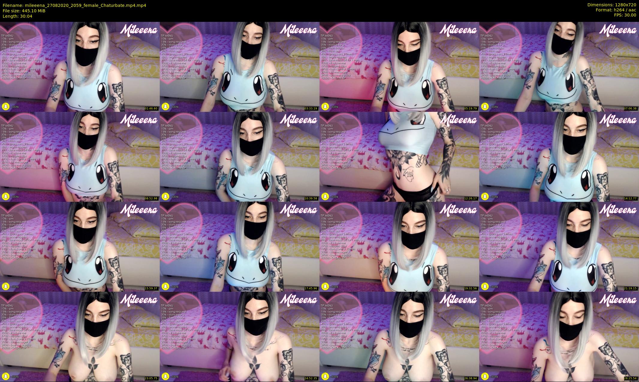 mileeena — 31 minute Chaturbate female cam show recording, 720p, Aug 27, 2020