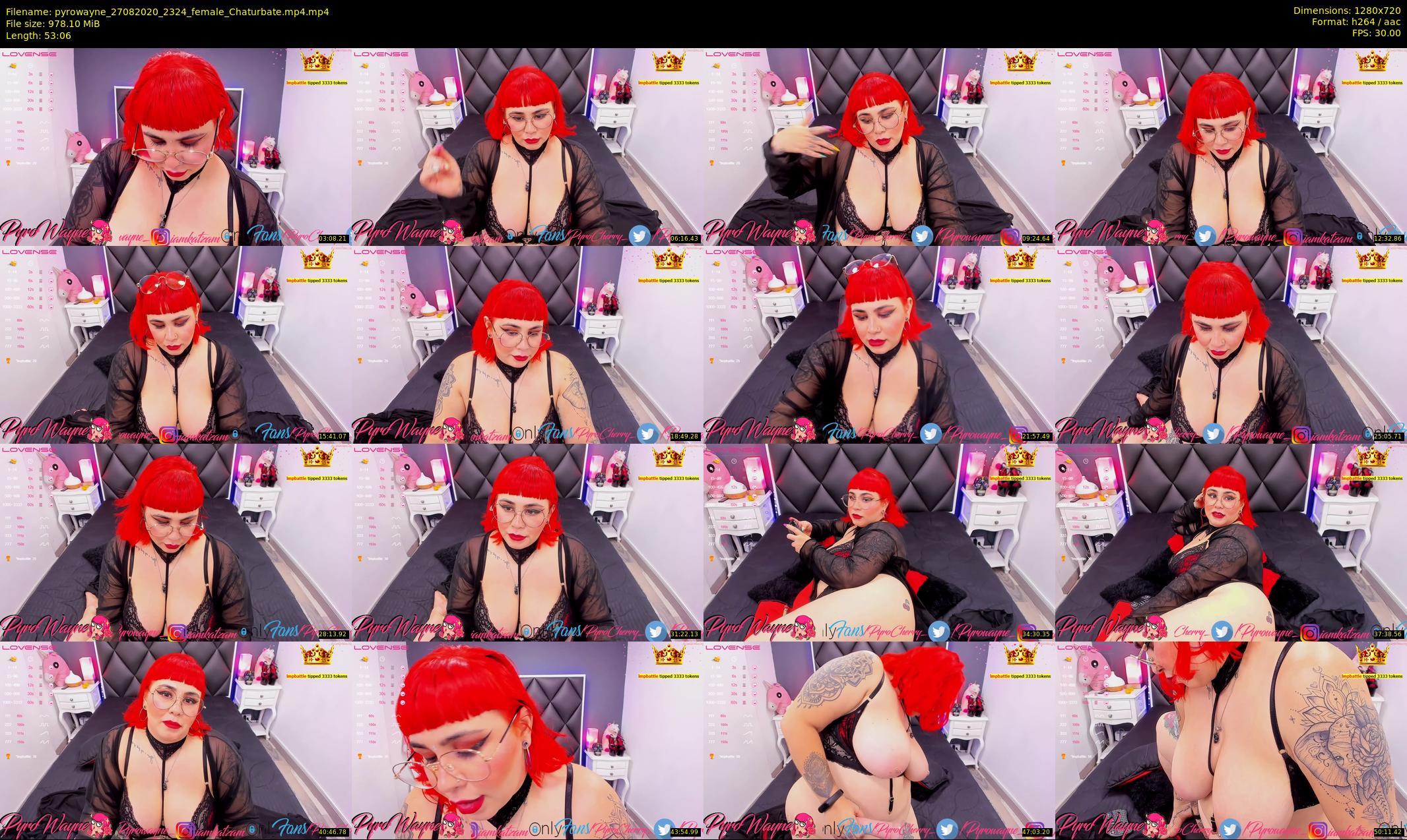 pyrowayne — 54 minute Chaturbate female cam show recording, 720p, Aug 27, 2020