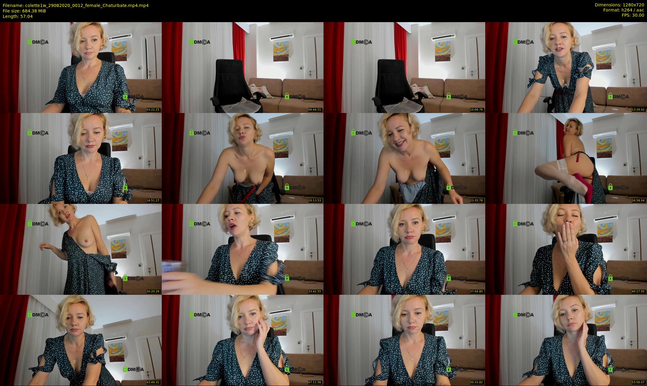 colette1w — 58 minute Chaturbate female cam show recording, 720p, Aug 29, 2020