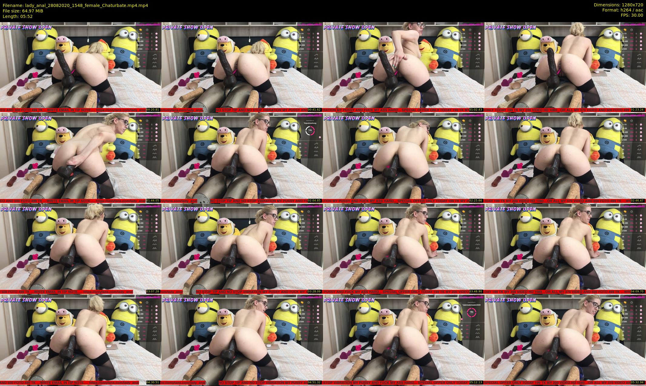 lady_anal — 6 minute Chaturbate female cam show recording, 720p, Aug 28, 2020