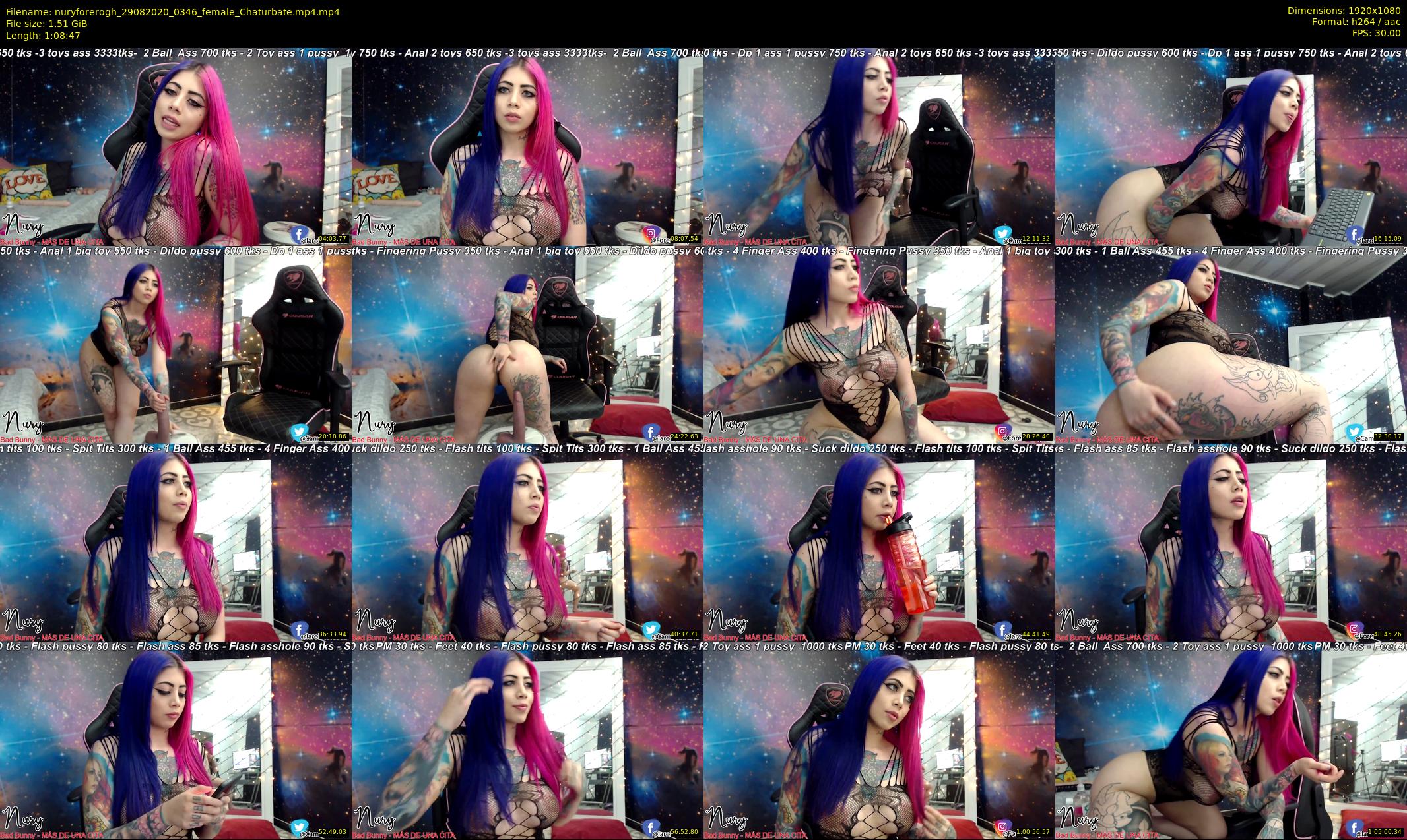 nuryforerogh — 69 minute Chaturbate female cam show recording, 1080p, Aug 29, 2020