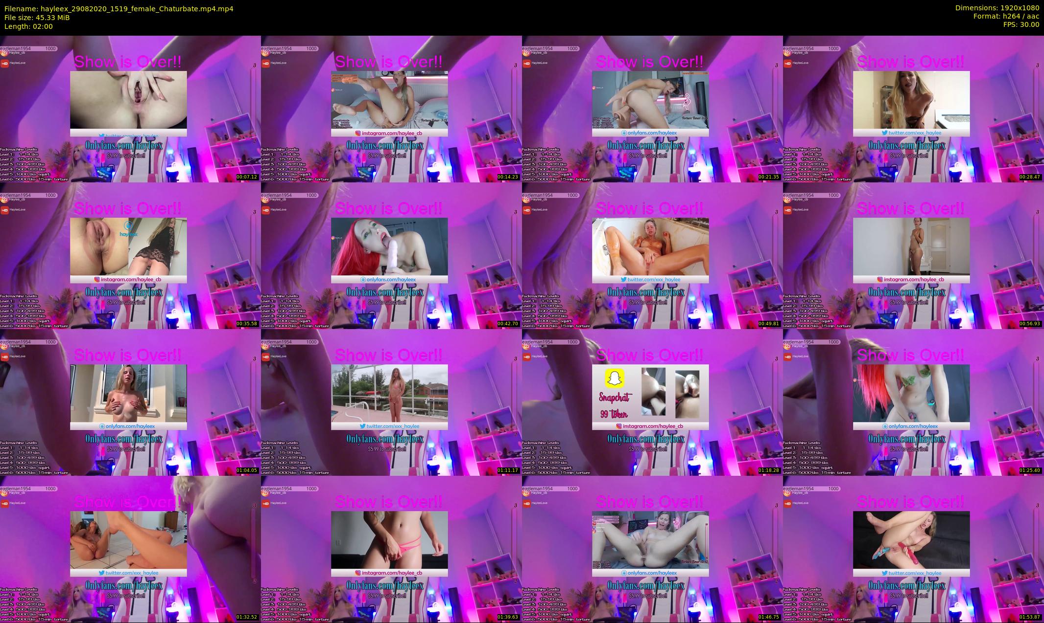 hayleex — 2 minute Chaturbate female cam show recording, 1080p, Aug 29, 2020