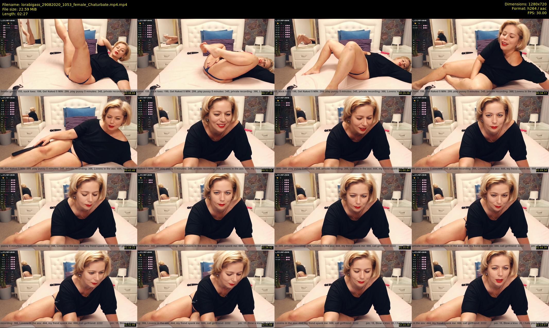 lorabigass — 3 minute Chaturbate female cam show recording, 720p, Aug 29, 2020