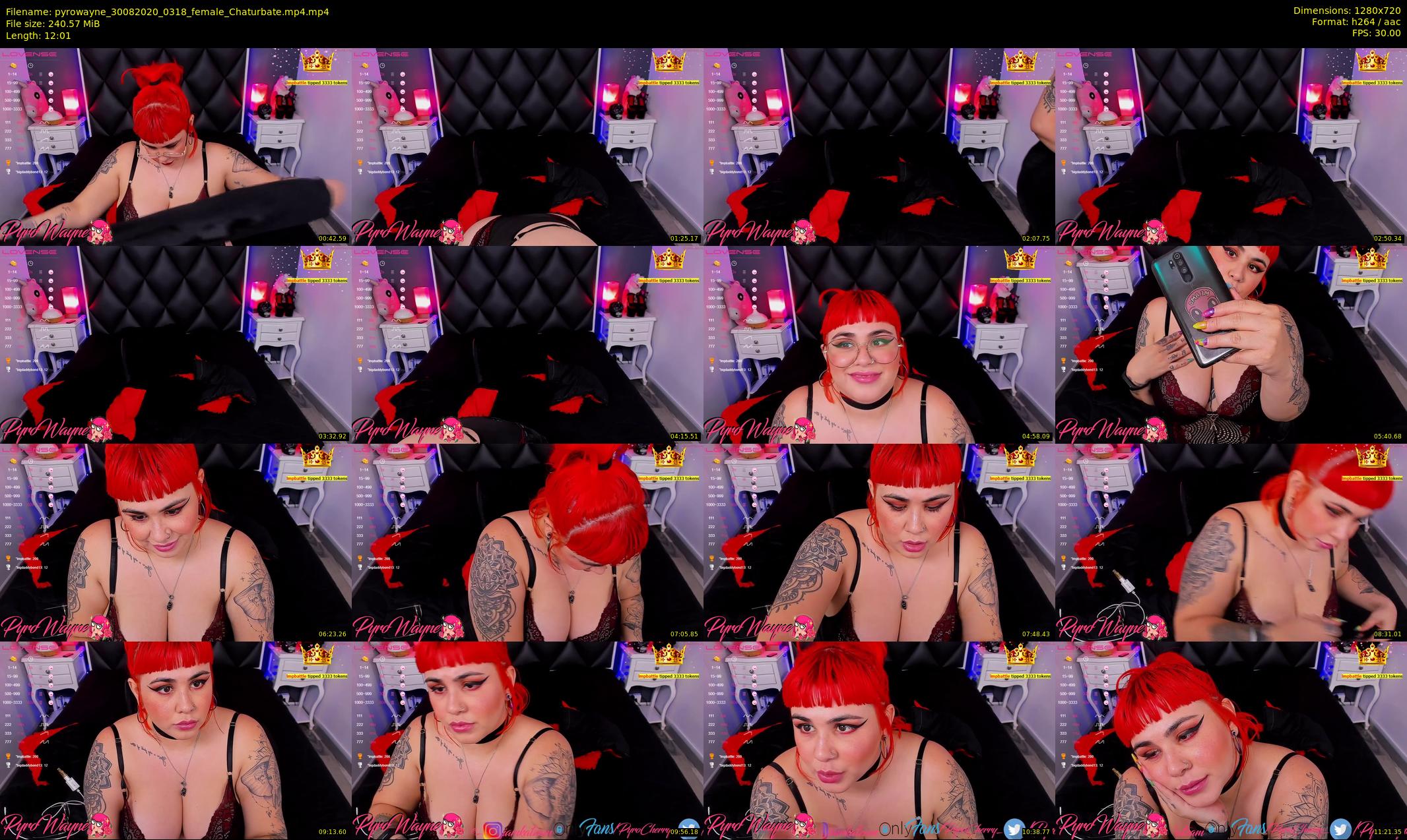 pyrowayne — 13 minute Chaturbate female cam show recording, 720p, Aug 30, 2020