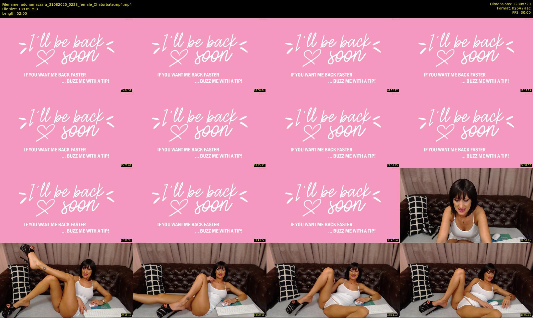adonamazzara — 52 minute Chaturbate female cam show recording, 720p, Aug 31, 2020
