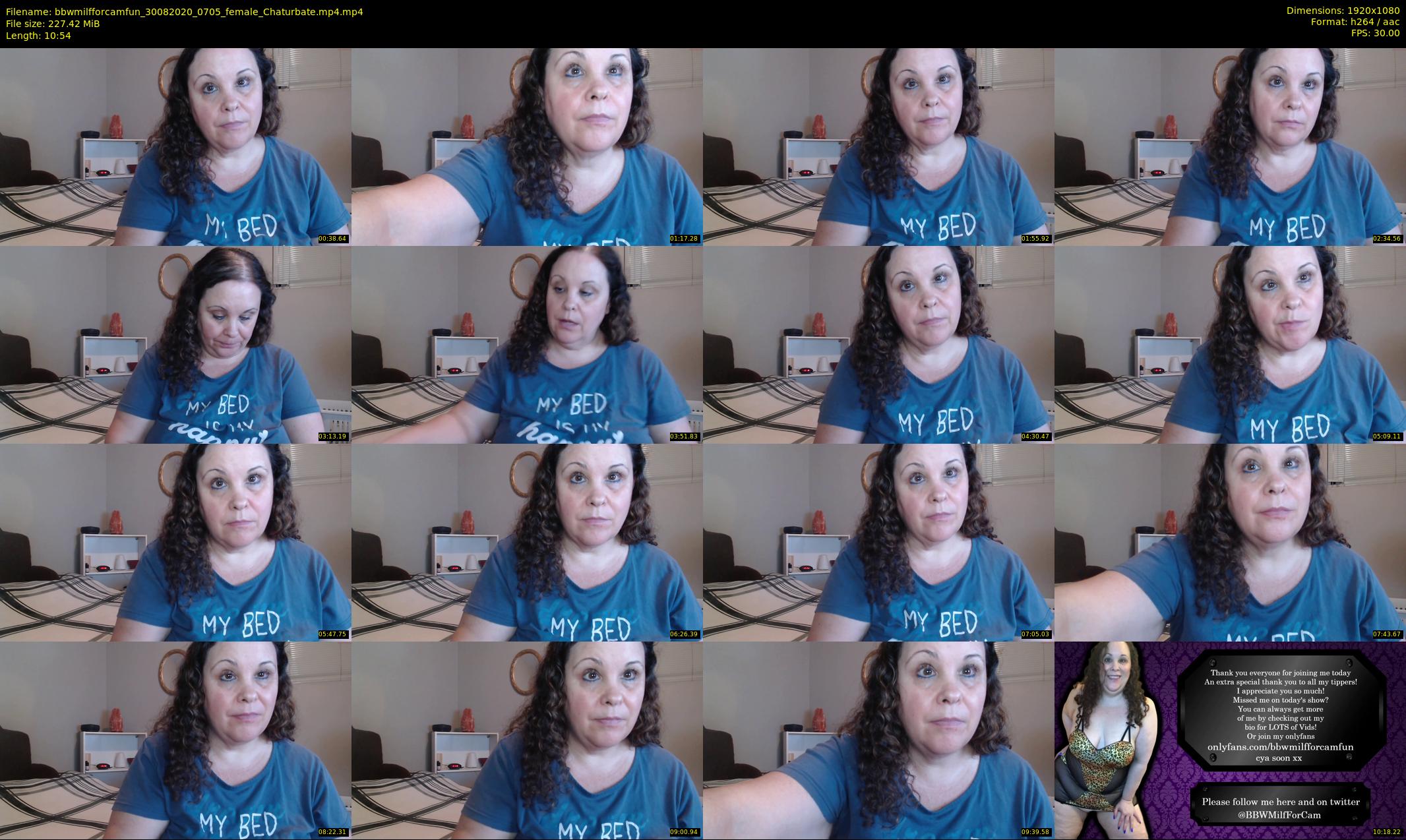 bbwmilfforcamfun — 11 minute Chaturbate female cam show recording, 1080p, Aug 30, 2020