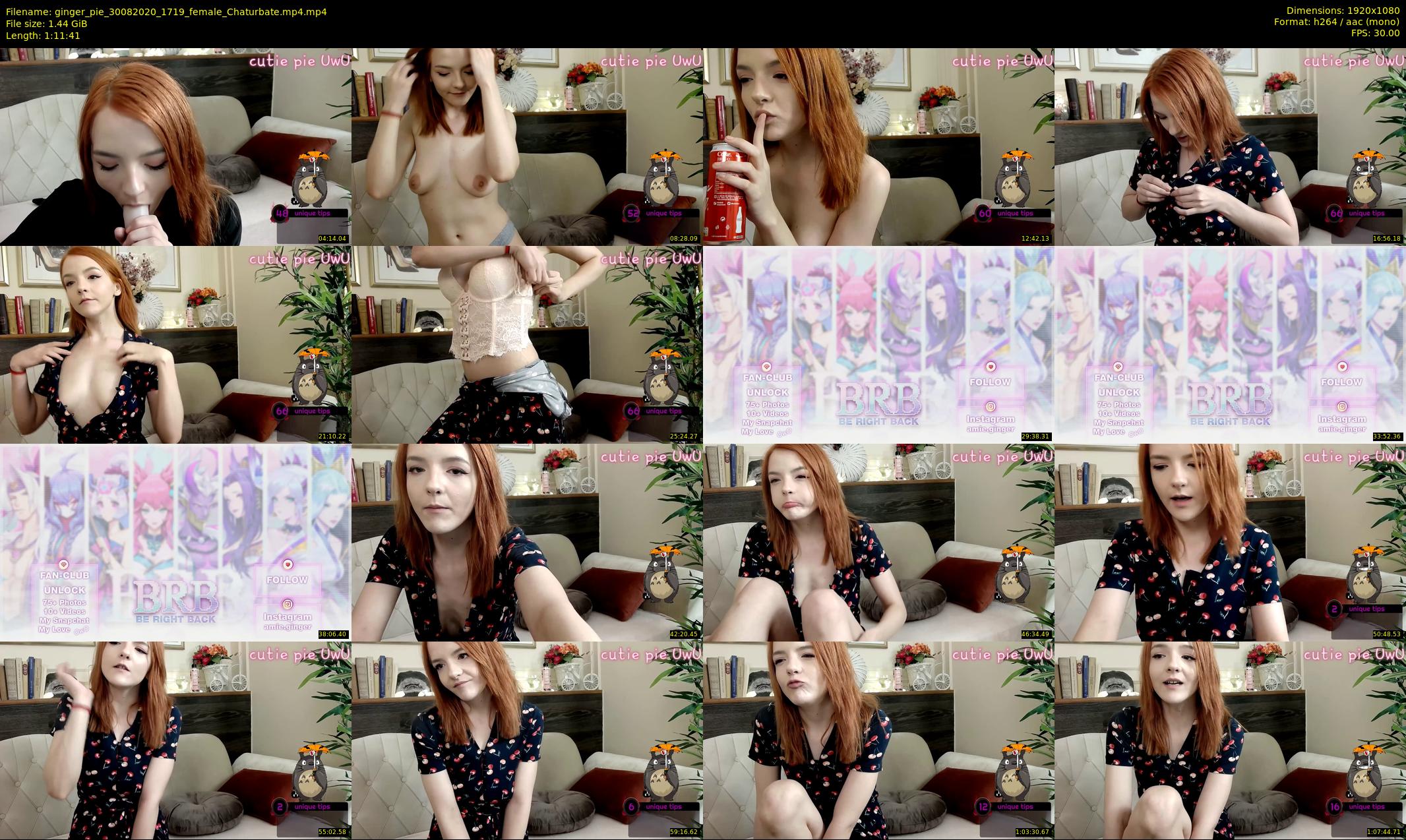 ginger_pie — 72 minute Chaturbate female cam show recording, 1080p, Aug 30, 2020