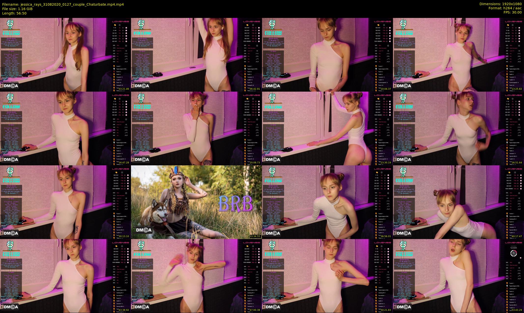 jessica_rays — 57 minute Chaturbate couple cam show recording, 1080p, Aug 31, 2020