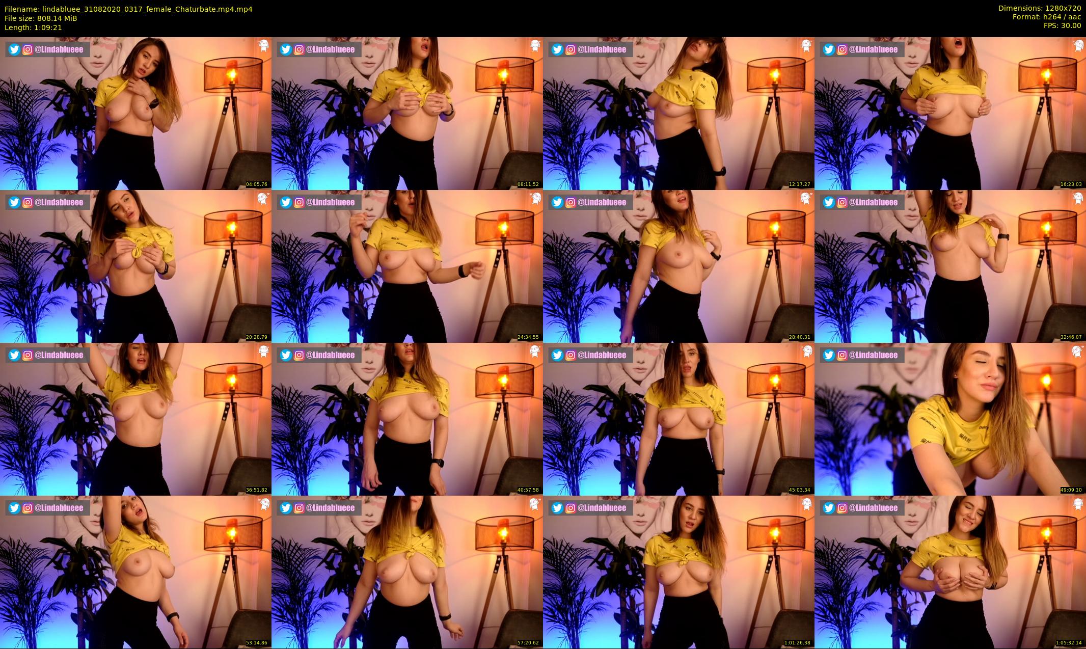 lindabluee — 70 minute Chaturbate female cam show recording, 720p, Aug 31, 2020
