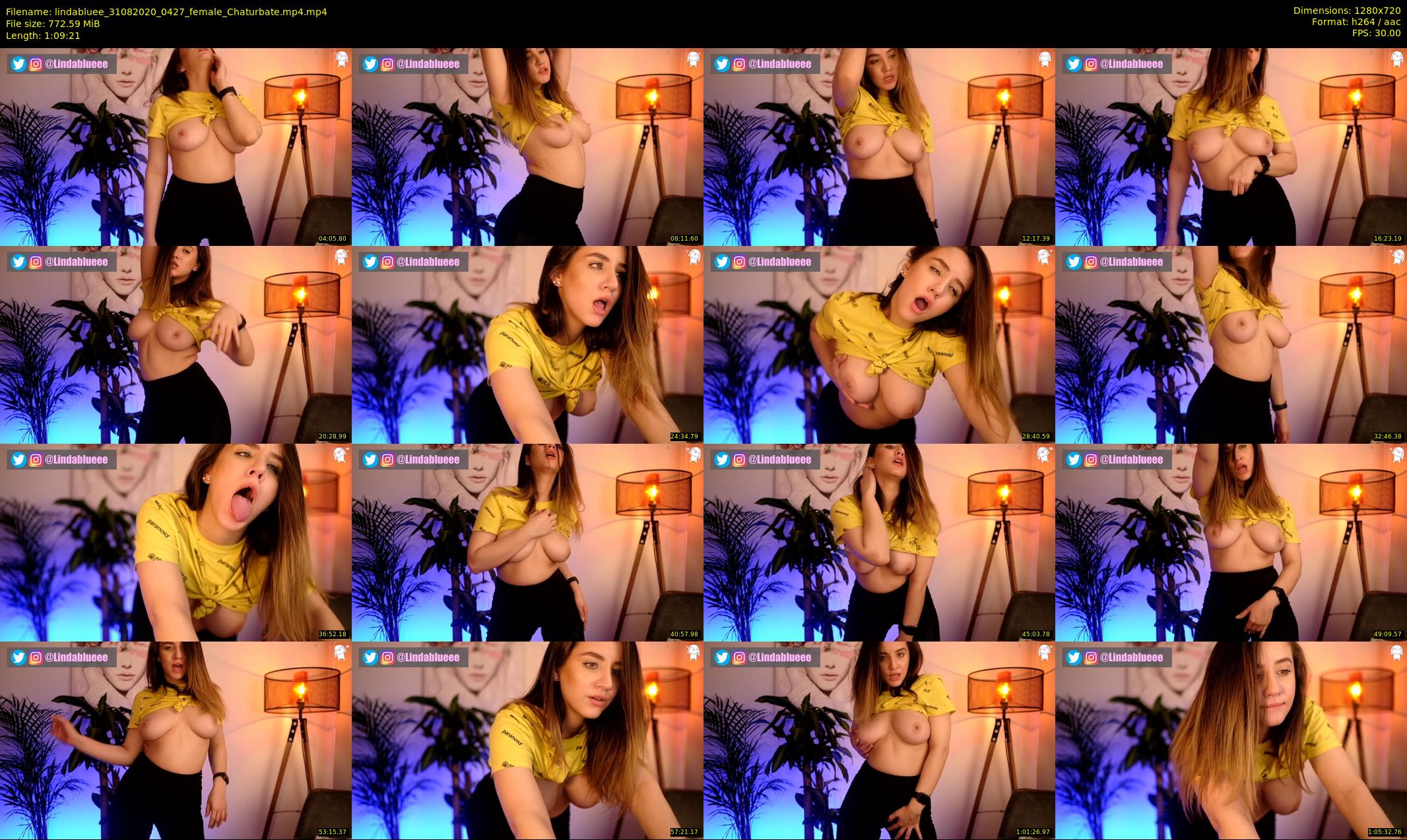 lindabluee — 70 minute Chaturbate female cam show recording, 720p, Aug 31, 2020