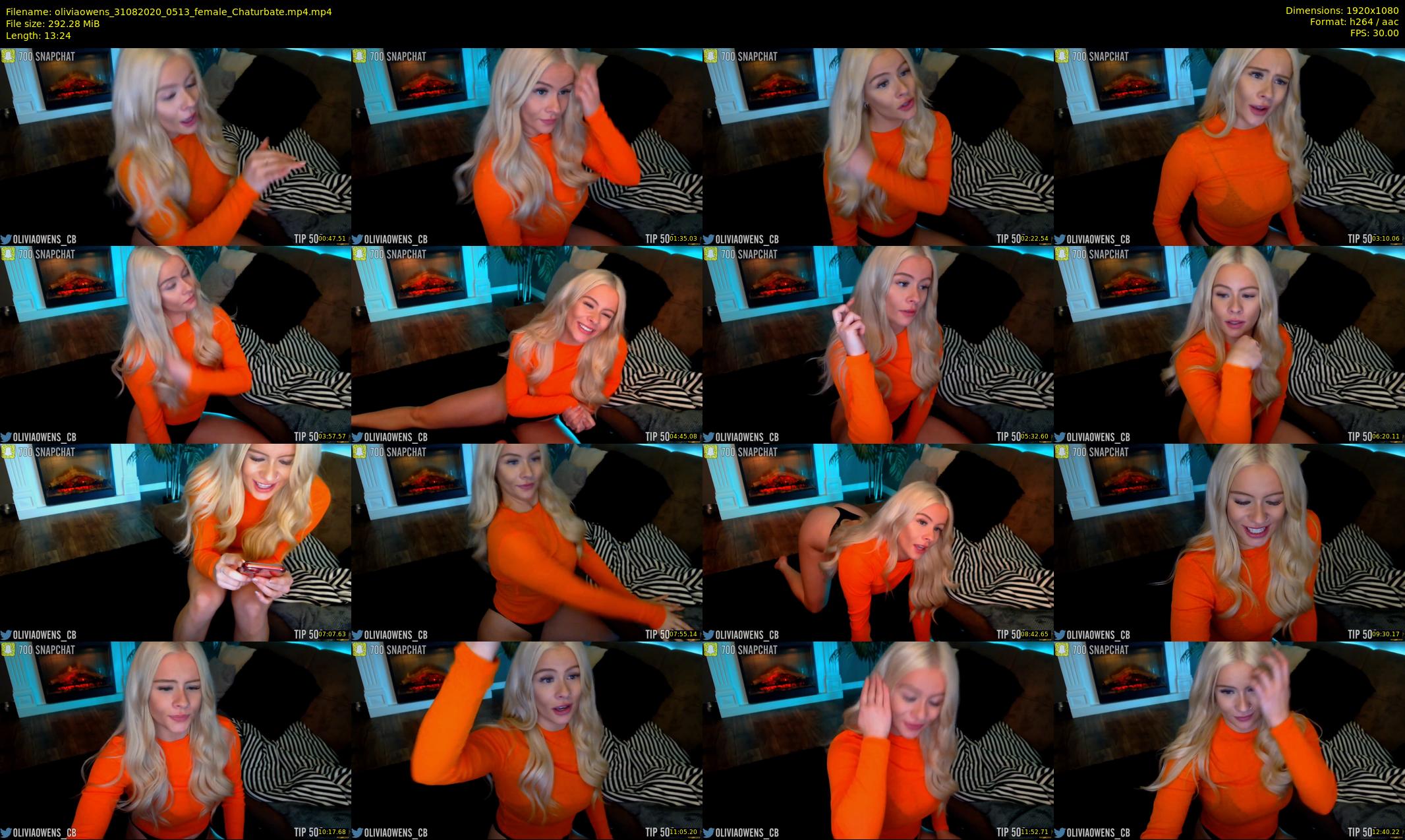 oliviaowens — 14 minute Chaturbate female cam show recording, 1080p, Aug 31, 2020