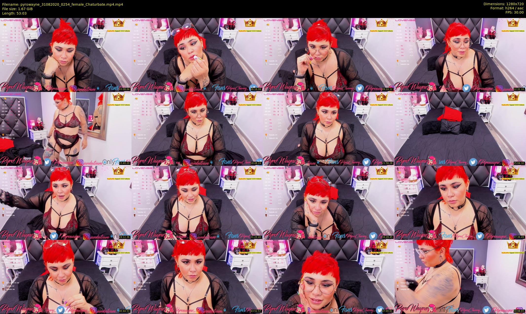 pyrowayne — 54 minute Chaturbate female cam show recording, 720p, Aug 31, 2020
