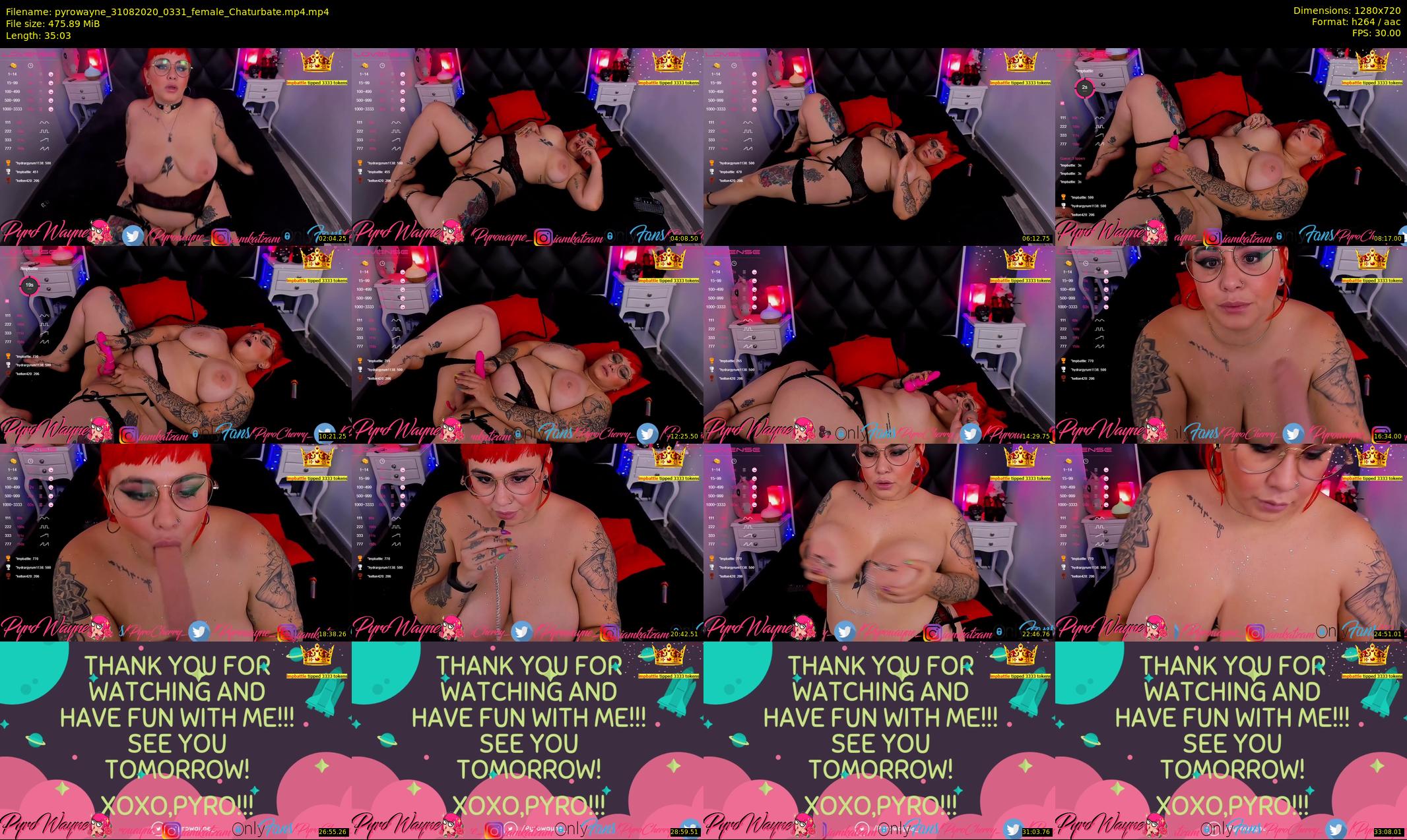 pyrowayne — 36 minute Chaturbate female cam show recording, 720p, Aug 31, 2020