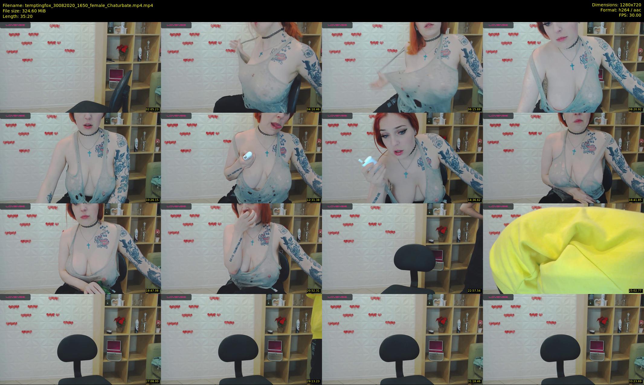 temptingfox — 36 minute Chaturbate female cam show recording, 720p, Aug 30, 2020
