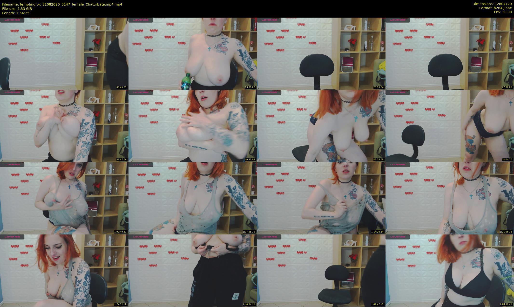 temptingfox — 115 minute Chaturbate female cam show recording, 720p, Aug 31, 2020