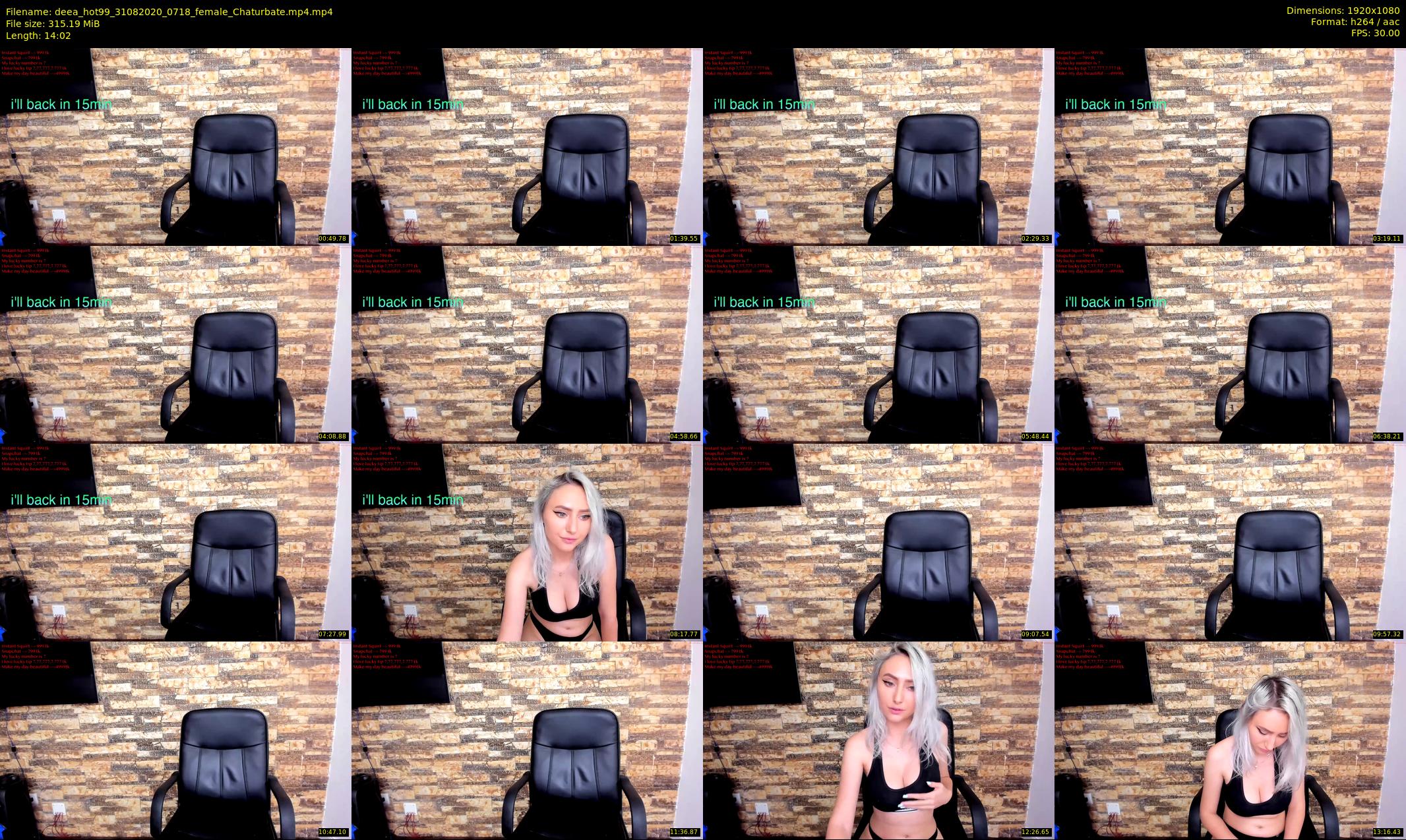 deea_hot99 — 15 minute Chaturbate female cam show recording, 1080p, Aug 31, 2020