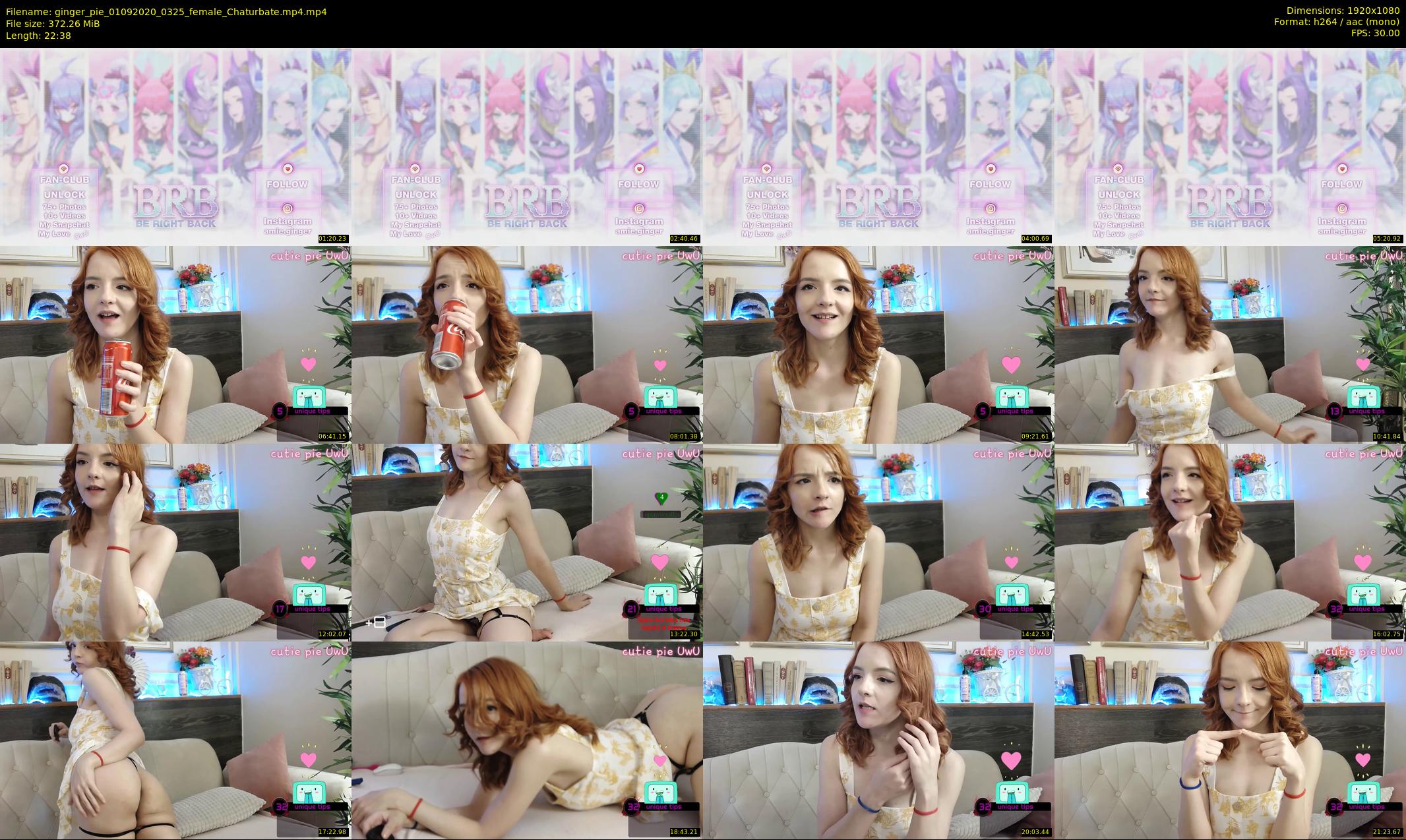 ginger_pie — 23 minute Chaturbate female cam show recording, 1080p, Sep 1, 2020