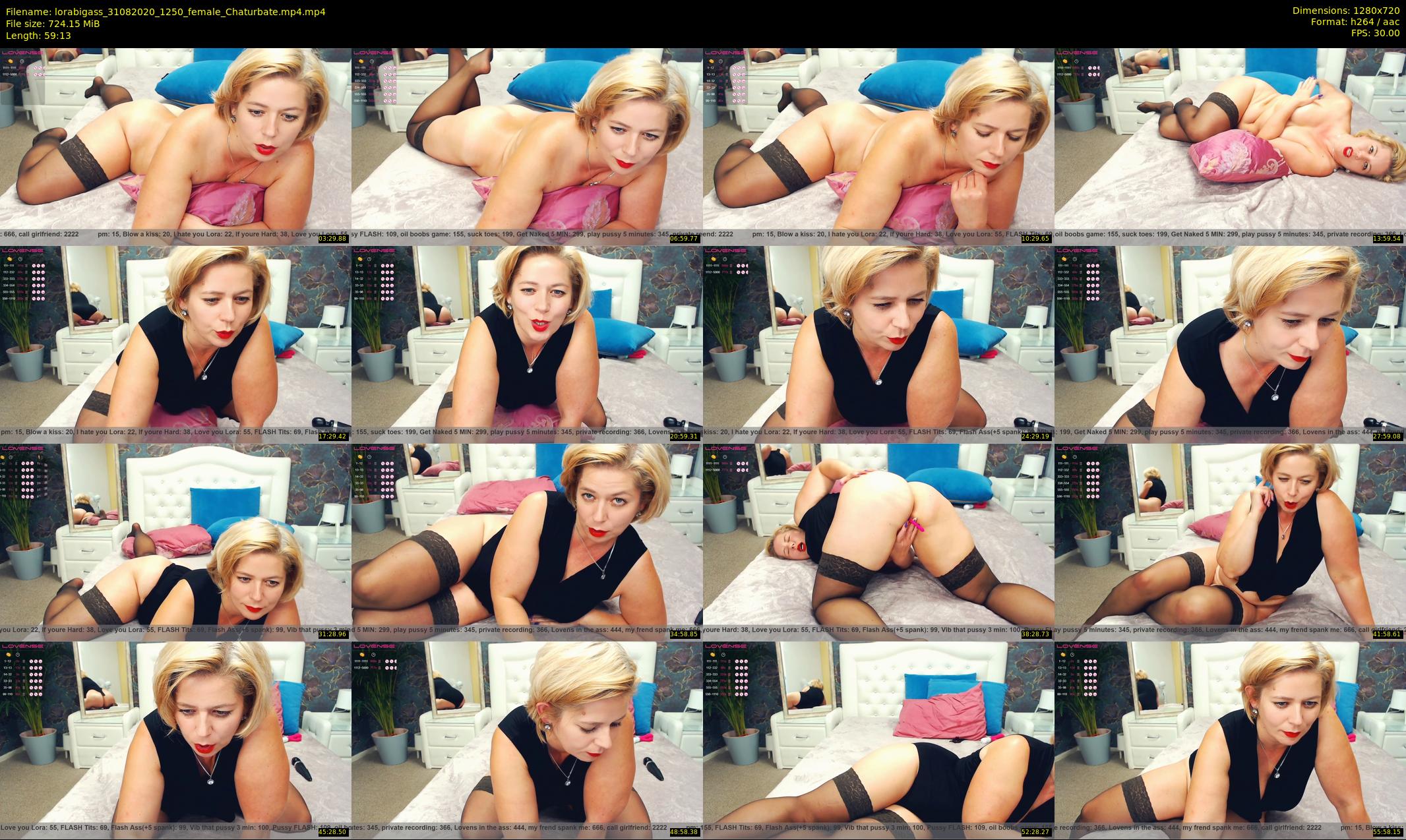 lorabigass — 60 minute Chaturbate female cam show recording, 720p, Aug 31, 2020